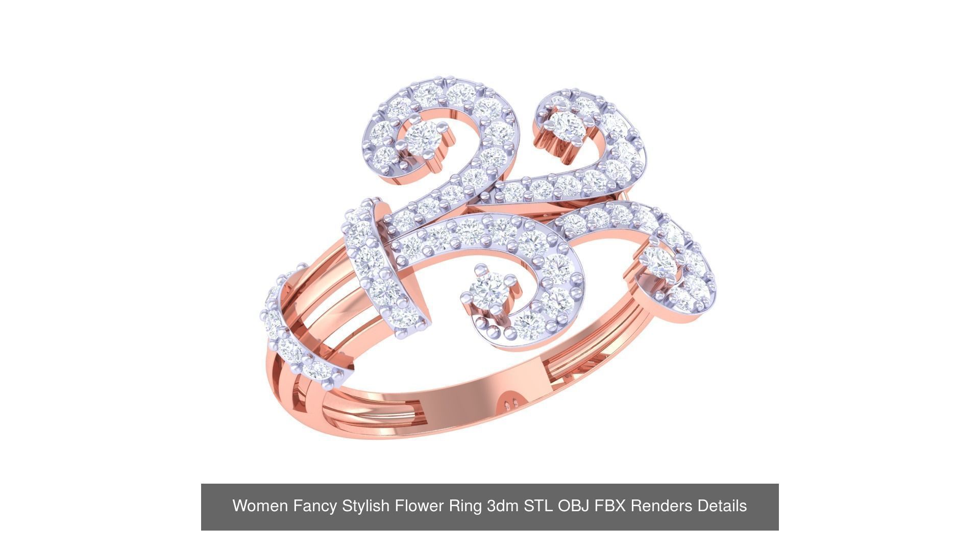 80 Fancy Stylish Ring 3dm STL OBJ FBX Renders Details Collection _21