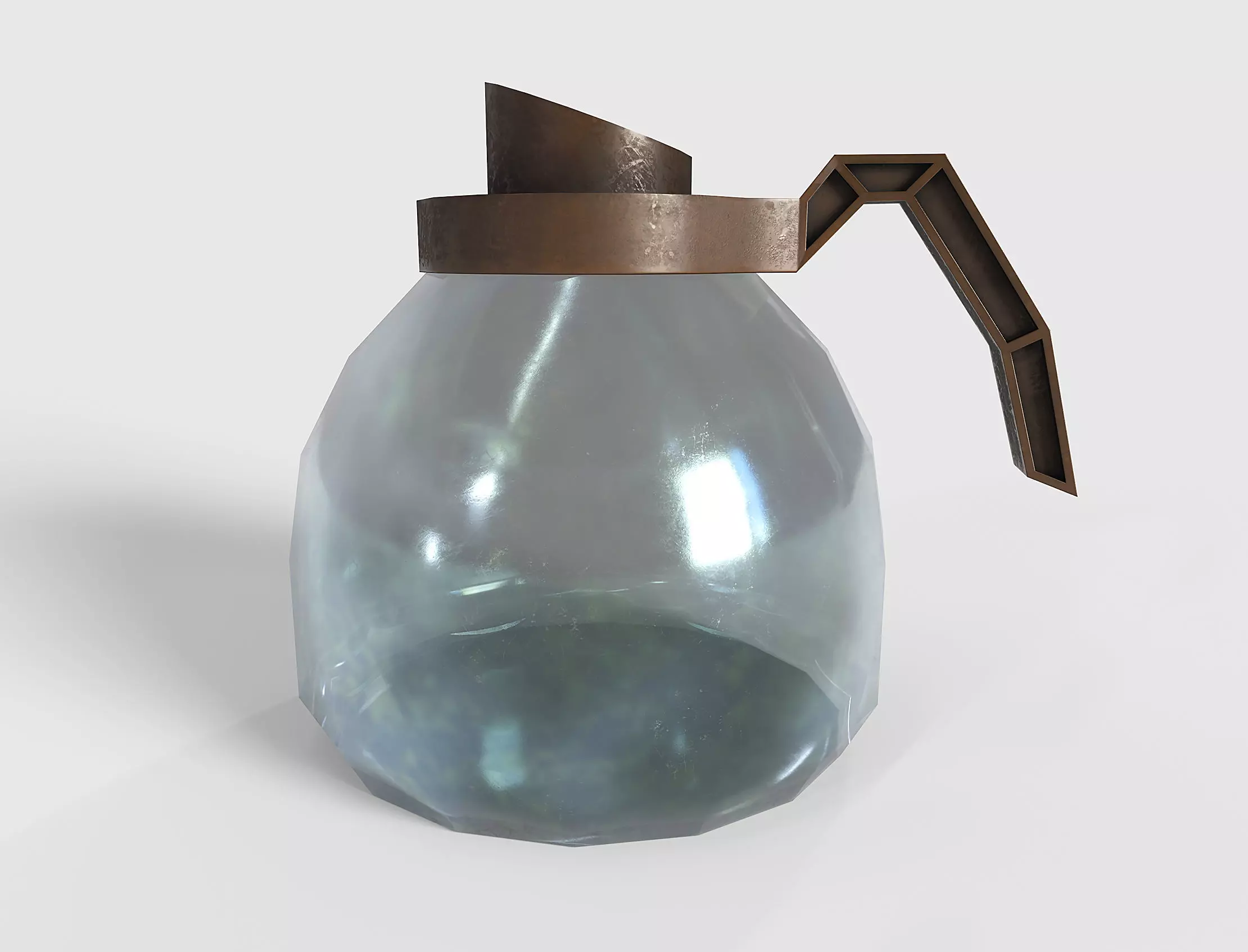 Handle Glass Plastic Pot - Vintage Commercial Coffee Maker Pot Low-poly 3D model