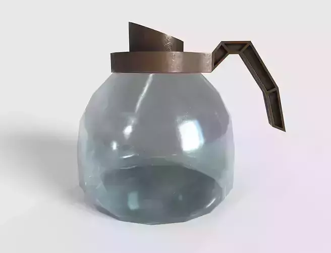 Handle Glass Plastic Pot - Vintage Commercial Coffee Maker Pot Low-poly 3D model