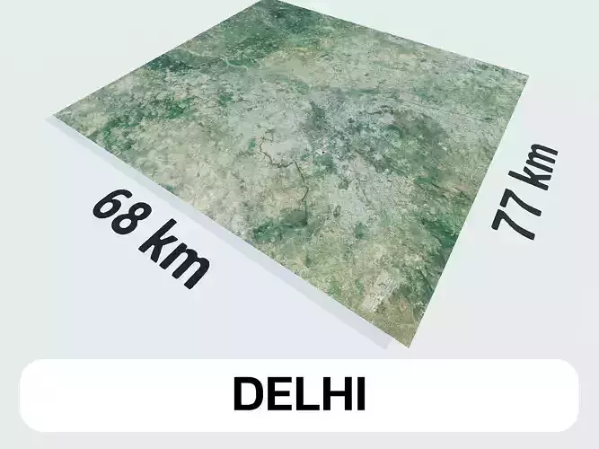 Delhi India City Landscape 3D Model