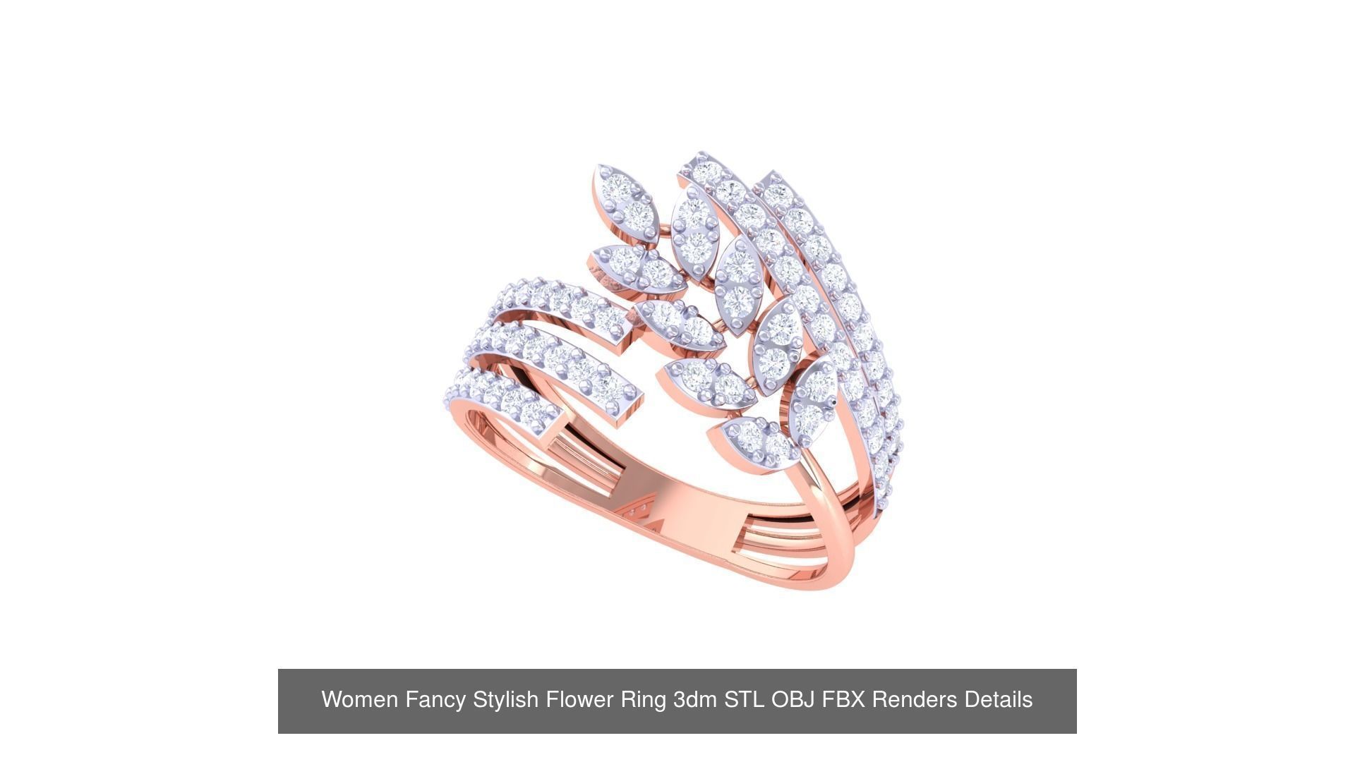 20 Fancy Stylish Flower Ring 3dm STL OBJ FBX Details Collection _11