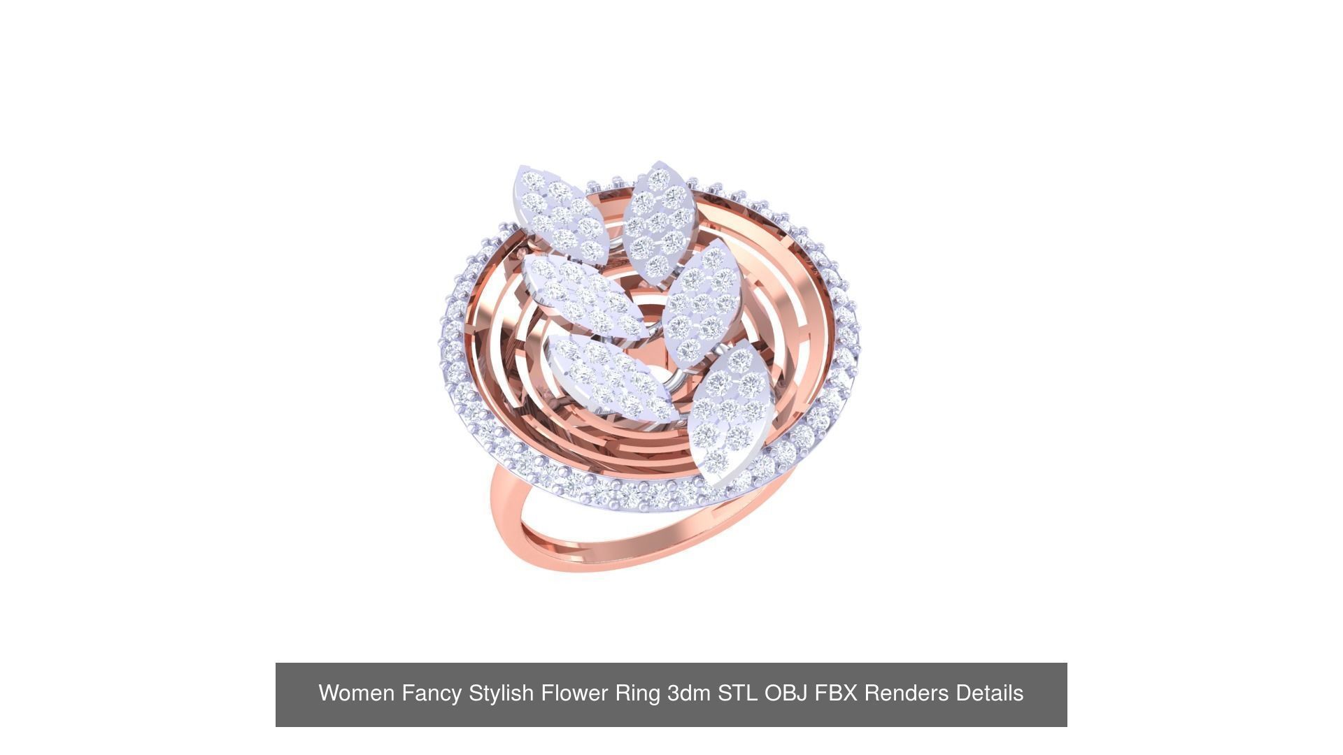 20 Fancy Stylish Flower Ring 3dm STL OBJ FBX Details Collection _17