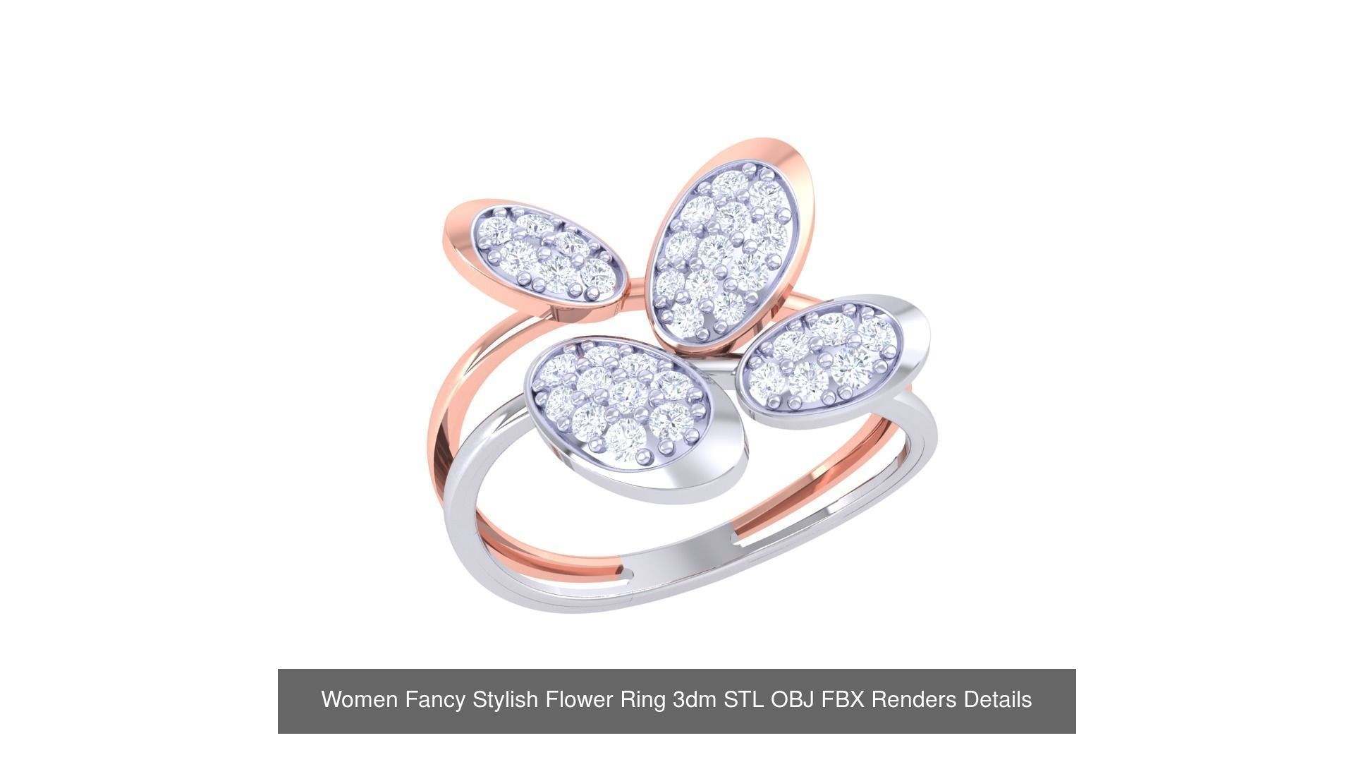 20 Fancy Stylish Flower Ring 3dm STL OBJ FBX Details Collection _14