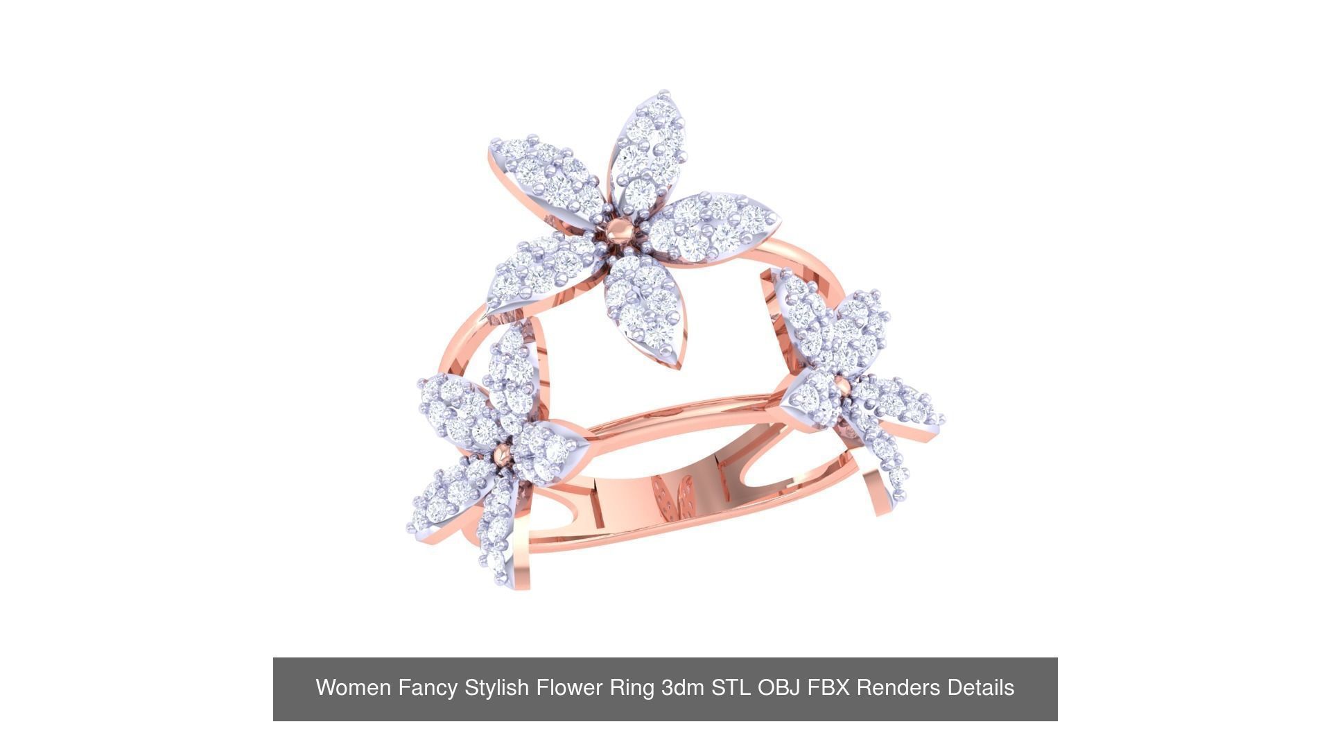20 Fancy Stylish Flower Ring 3dm STL OBJ FBX Details Collection _6