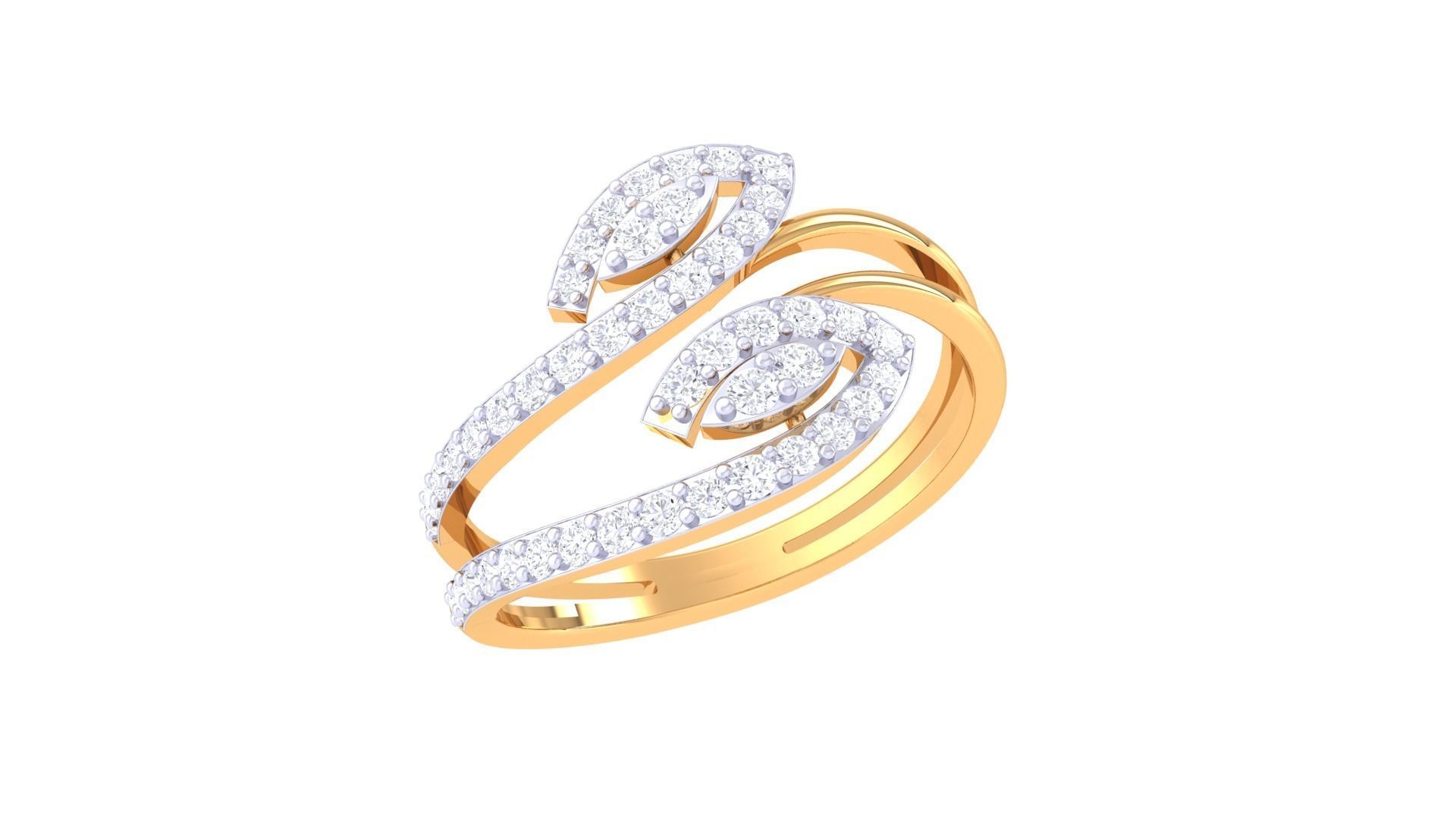 Engagement Double Band Ring 3dm STL OBJ FBX Renders Details 3D print model_2