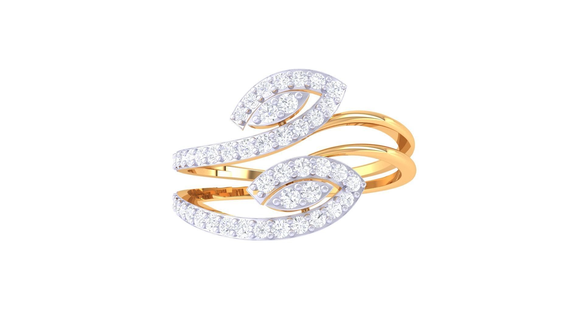 Engagement Double Band Ring 3dm STL OBJ FBX Renders Details 3D print model_3