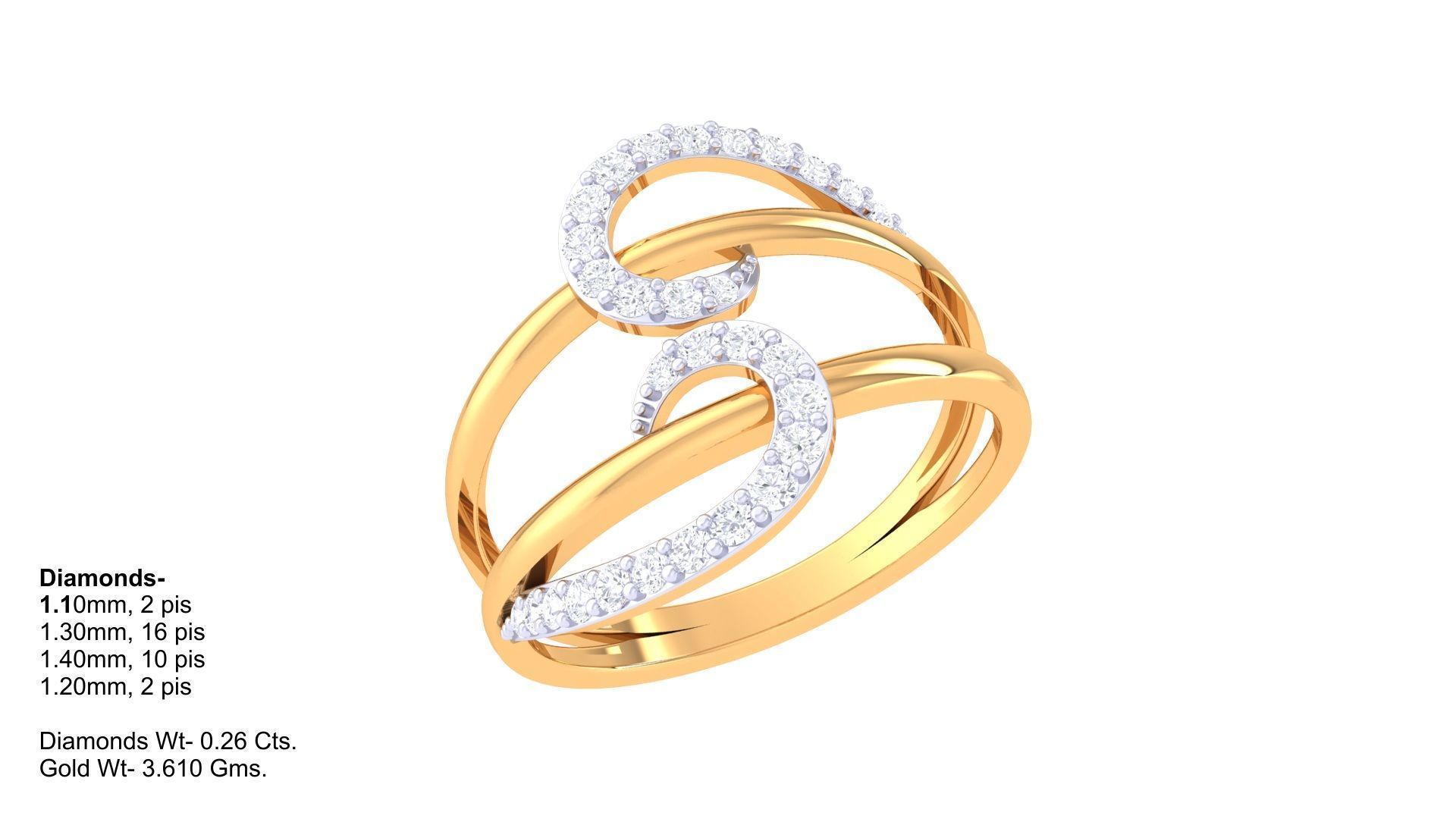 Engagement Double Band Ring 3dm STL OBJ FBX Renders Details 3D print model_1