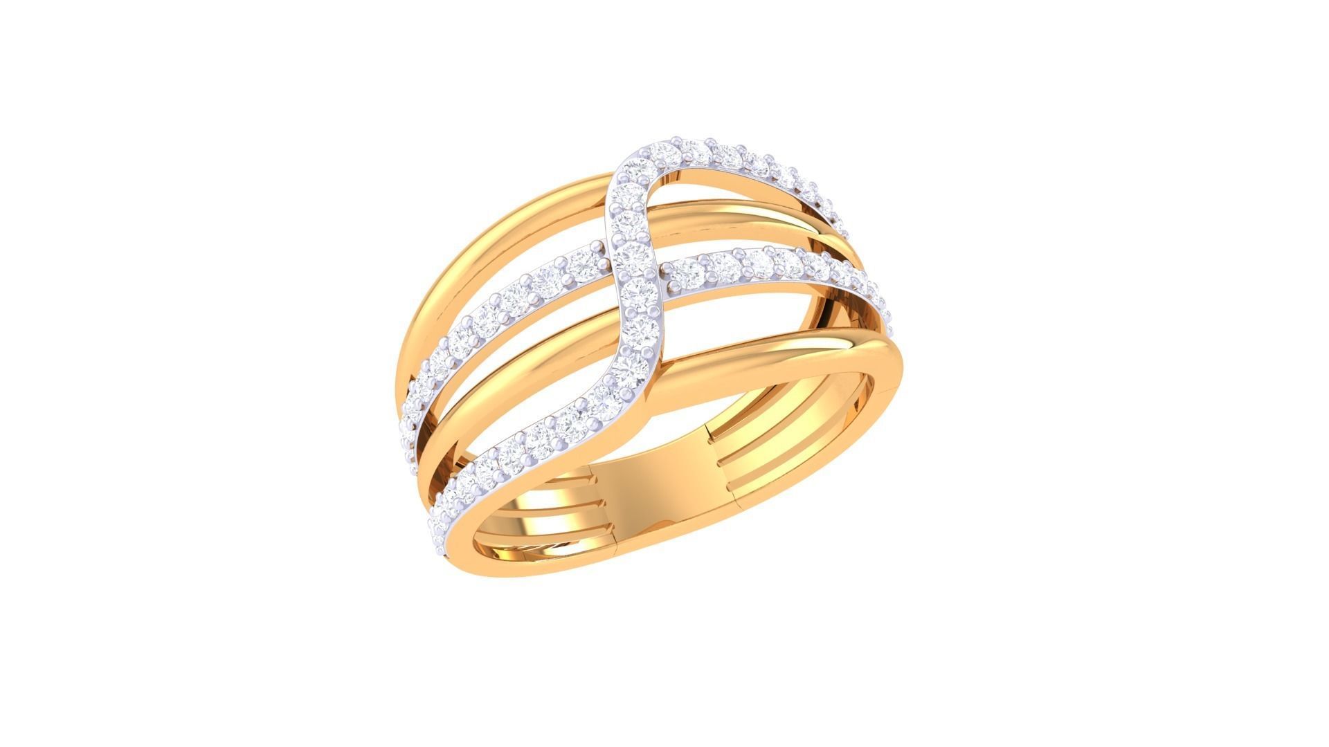 Engagement Four Band Ring 3dm STL OBJ FBX Renders Details 3D print model_2
