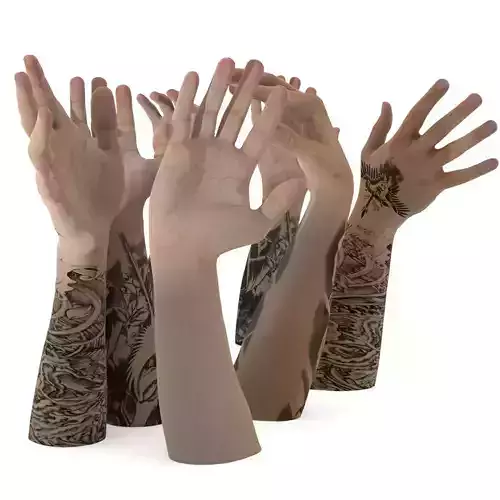 Hand model Photorealistic with Nails Low-poly Low-poly 3D model