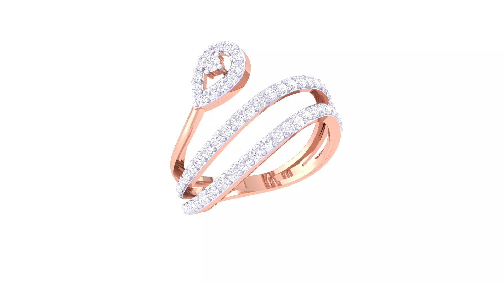 Engagement Double Band Ring 3dm STL OBJ FBX Renders Details 3D print model_0