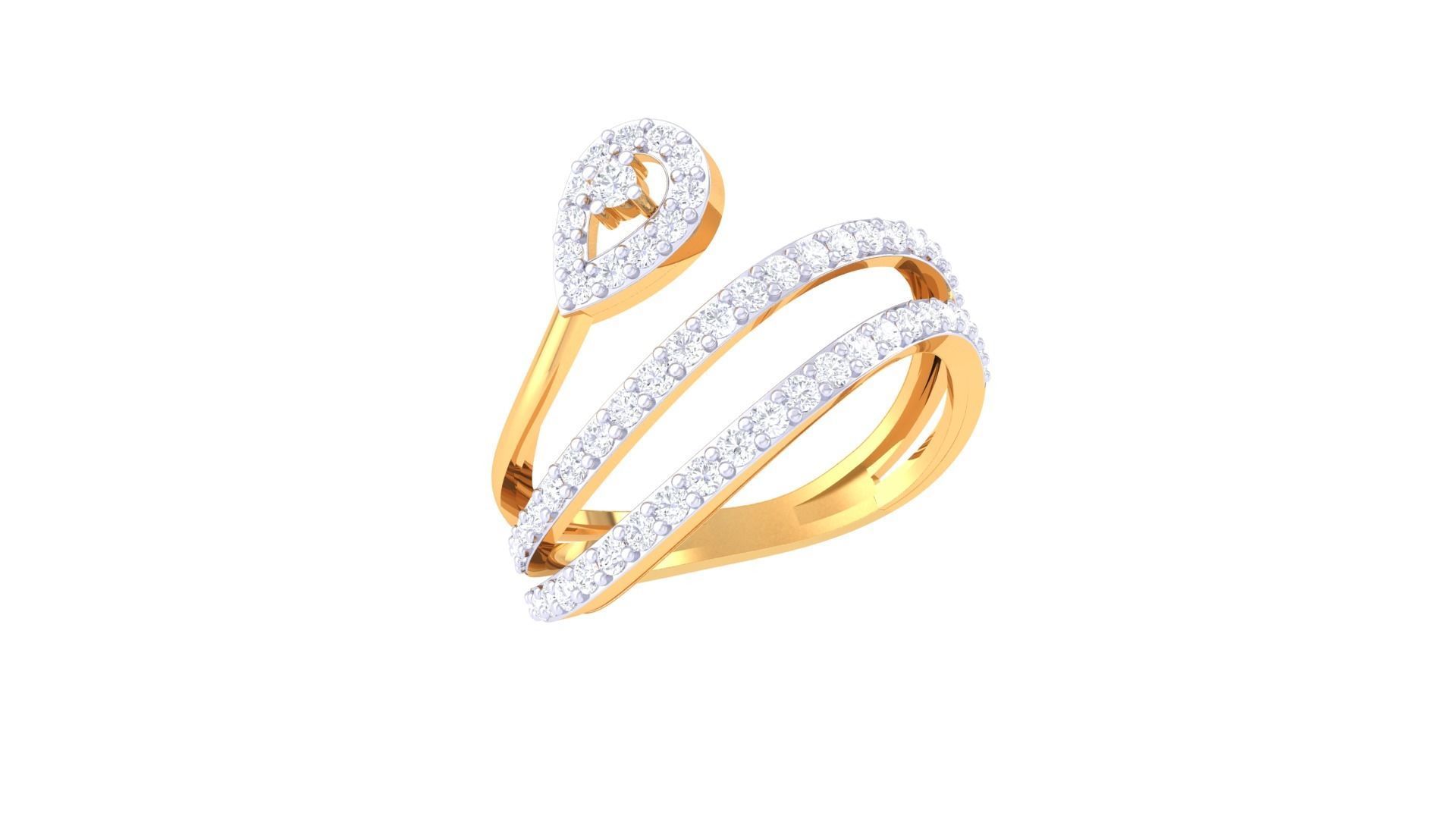 Engagement Double Band Ring 3dm STL OBJ FBX Renders Details 3D print model_2