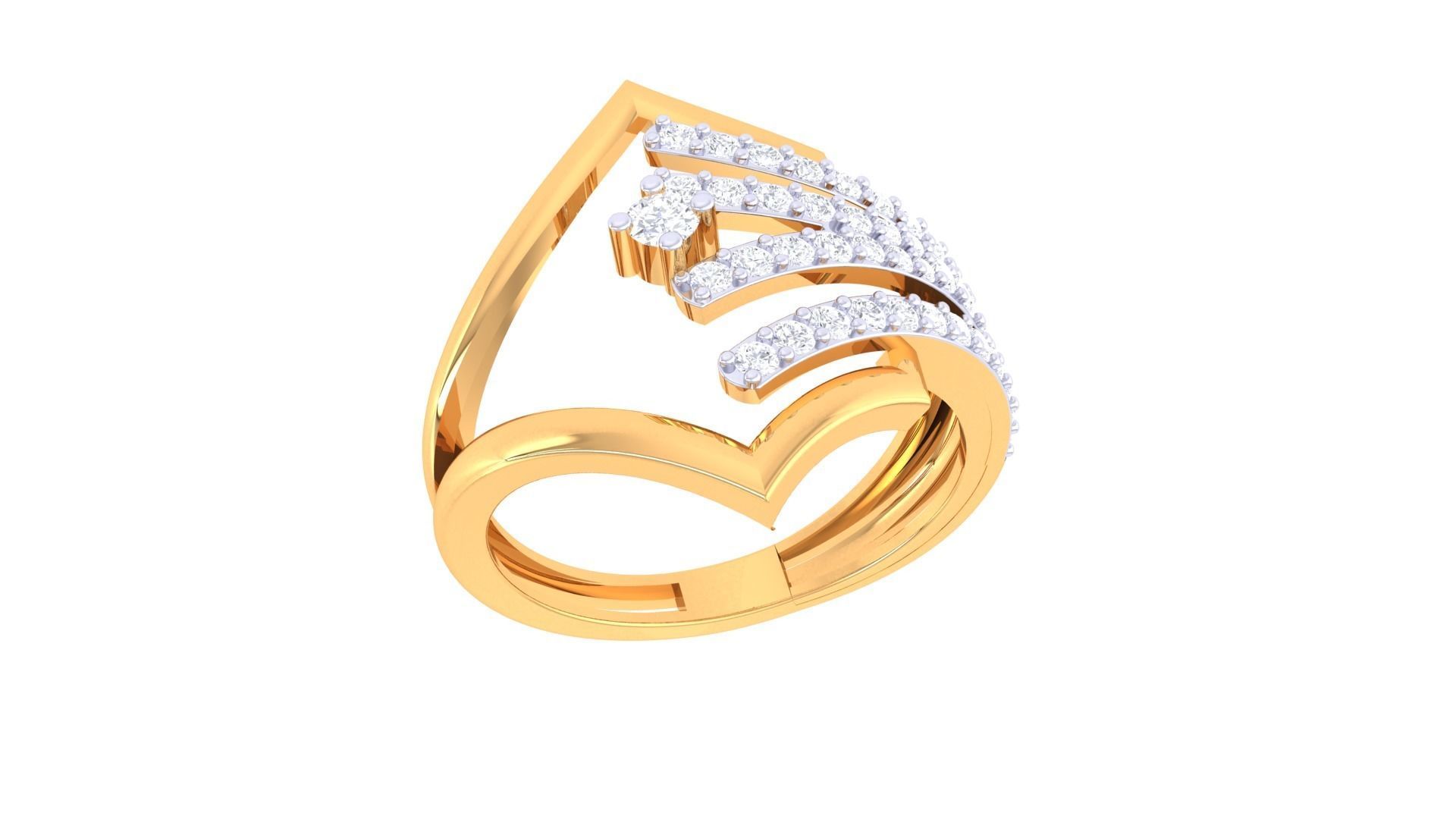 Engagement Double Band Ring 3dm STL OBJ FBX Renders Details 3D print model_2