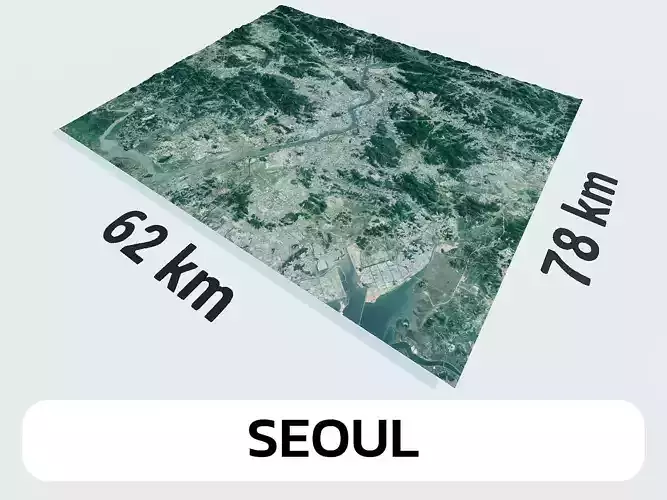 Seoul South Korea City Landscape 3D Model