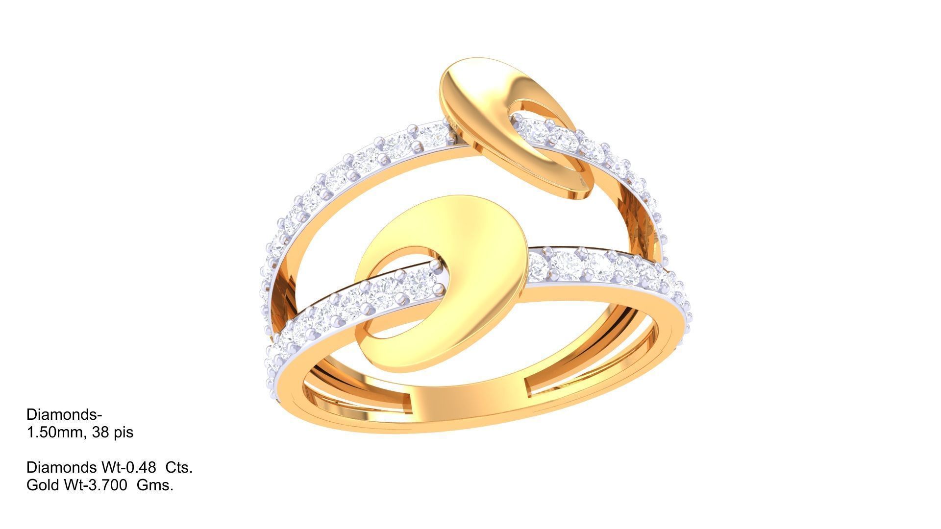 Engagement Double Band Ring 3dm STL OBJ FBX Renders Details 3D print model_1