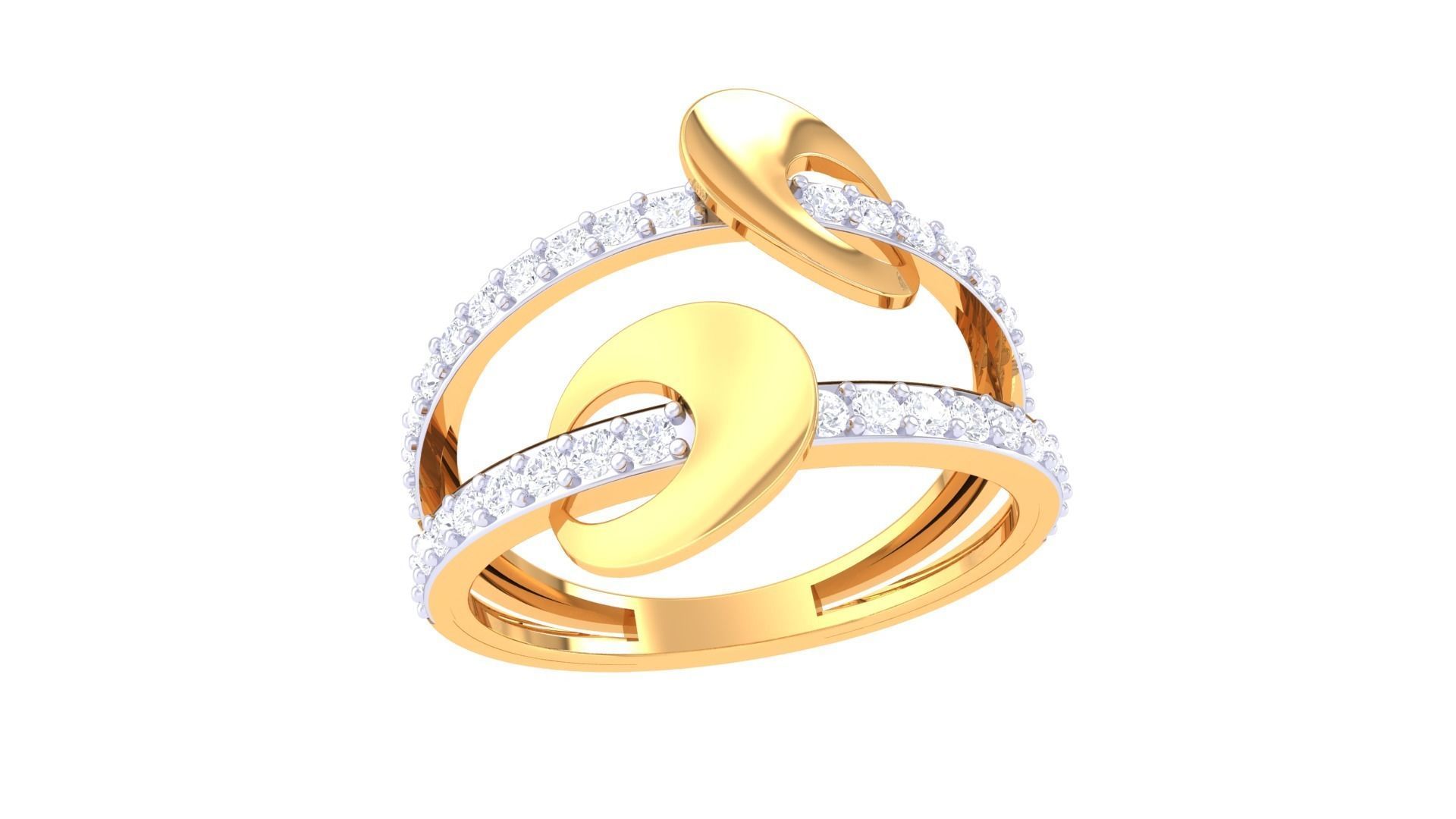 Engagement Double Band Ring 3dm STL OBJ FBX Renders Details 3D print model_2