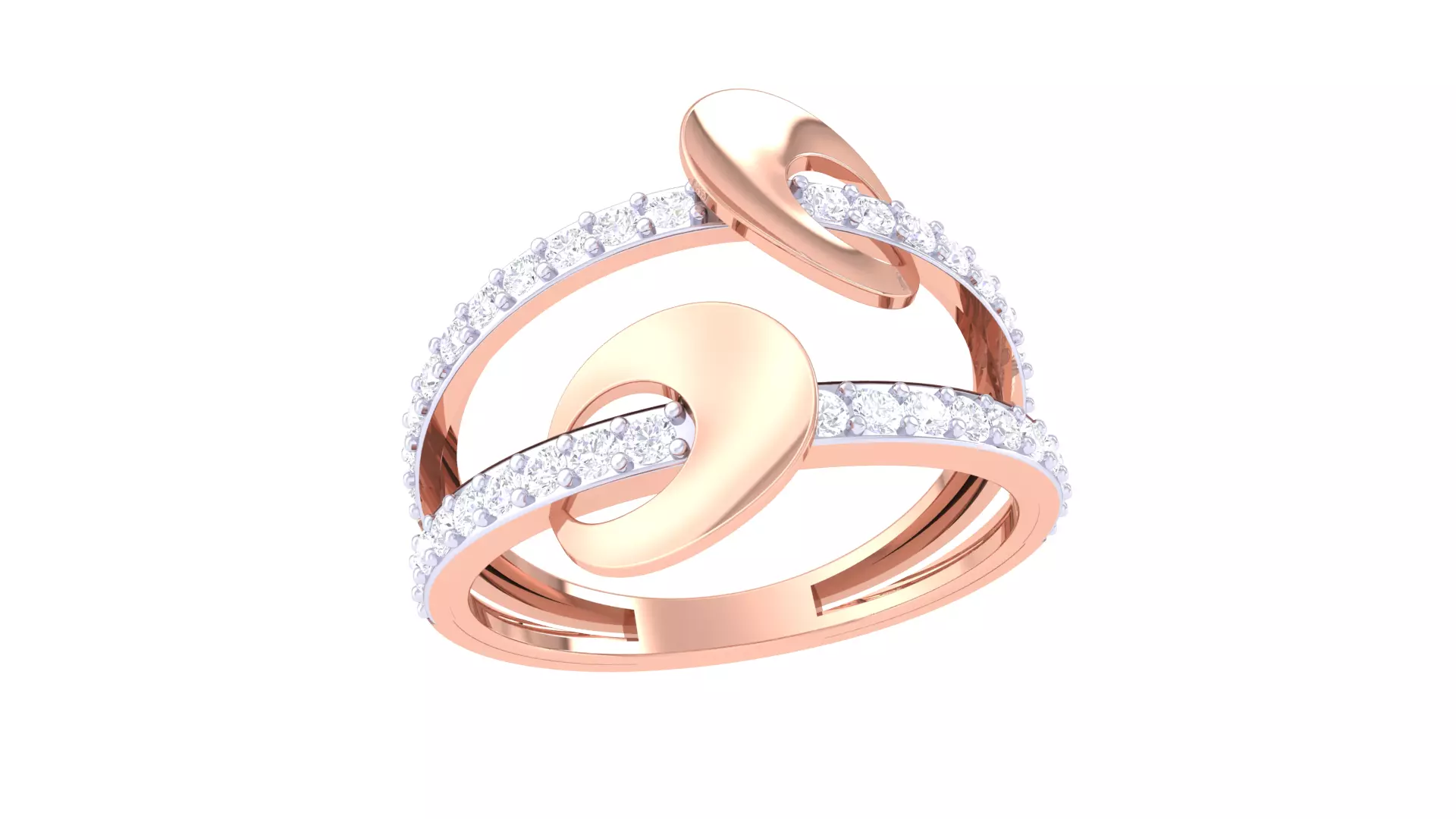 Engagement Double Band Ring 3dm STL OBJ FBX Renders Details 3D print model_0