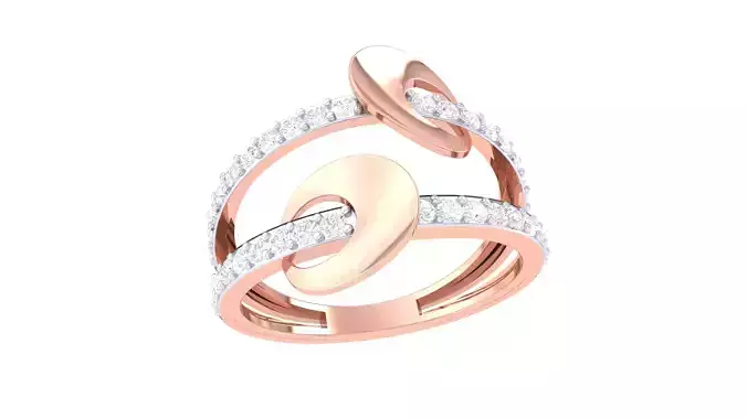 Engagement Double Band Ring 3dm STL OBJ FBX Renders Details 3D print model