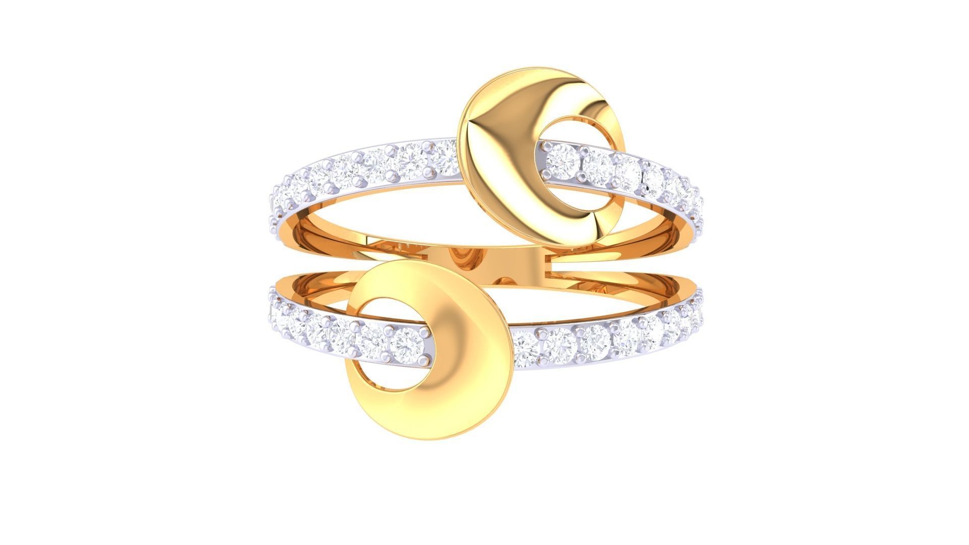 Engagement Double Band Ring 3dm STL OBJ FBX Renders Details 3D print model_3