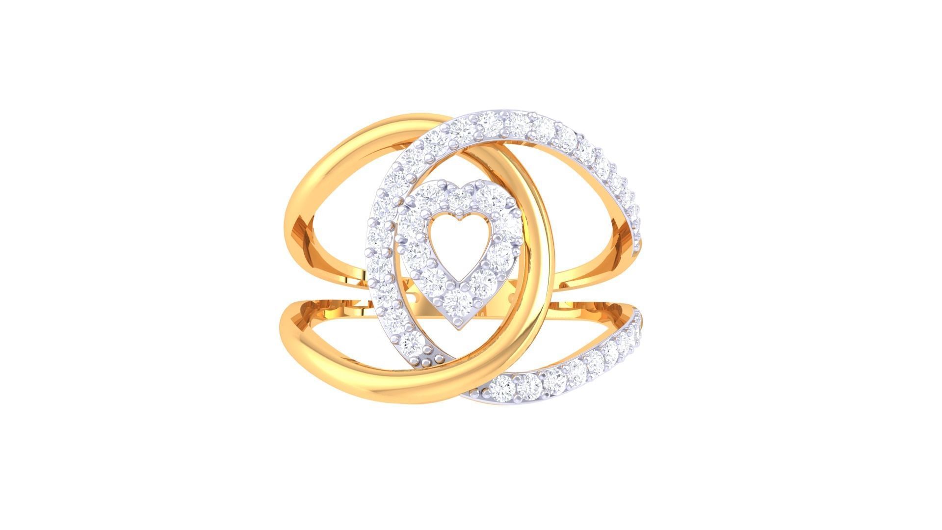 Engagement Double Band Ring 3dm STL OBJ FBX Renders Details 3D print model_3