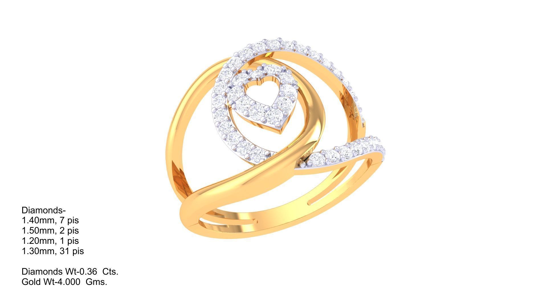 Engagement Double Band Ring 3dm STL OBJ FBX Renders Details 3D print model_1