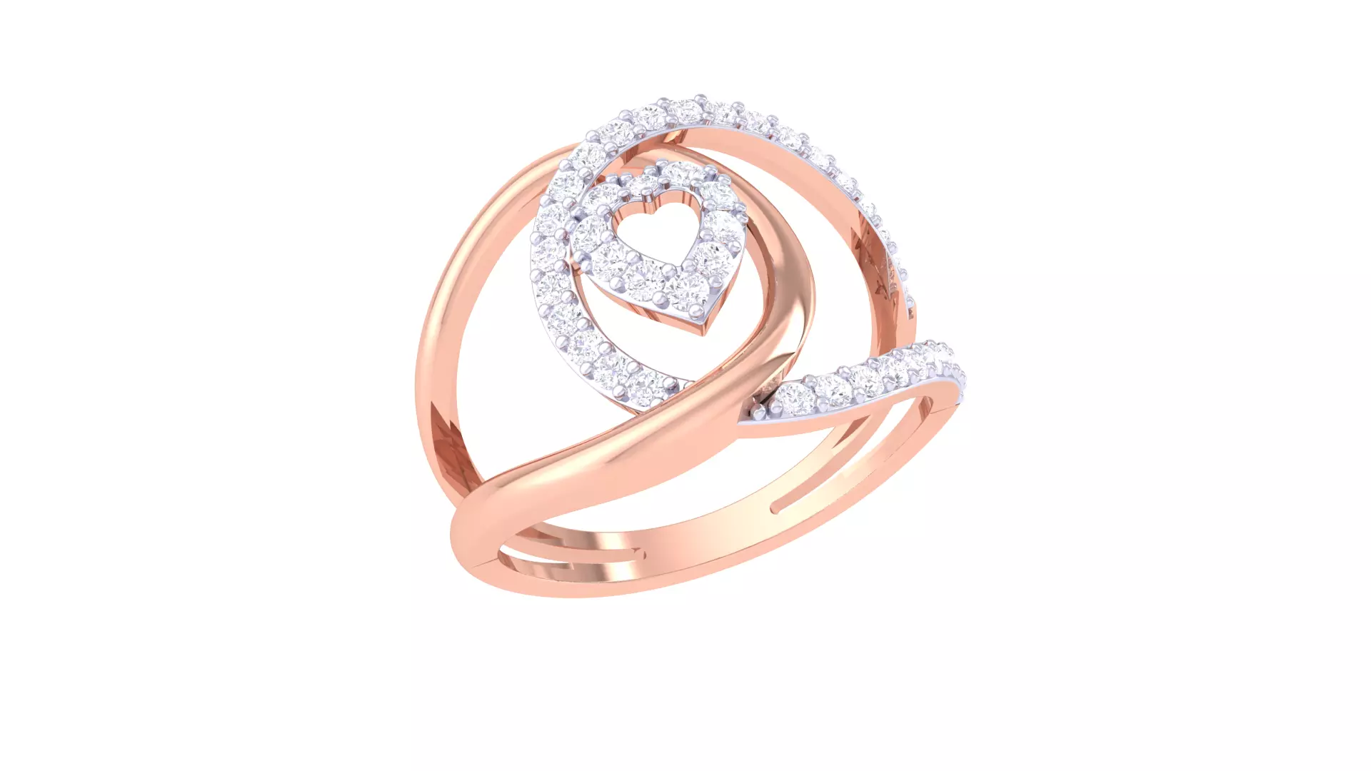 Engagement Double Band Ring 3dm STL OBJ FBX Renders Details 3D print model_0