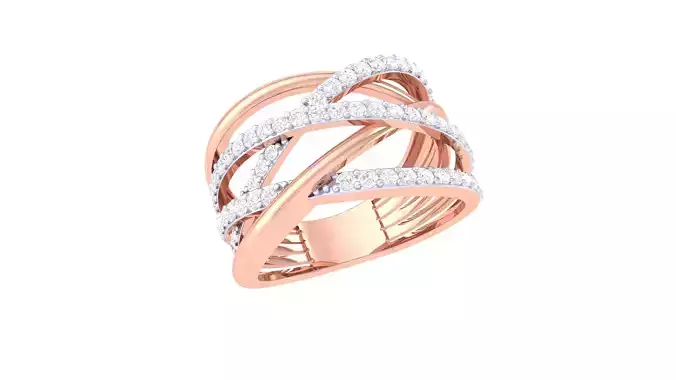 Engagement Four Band Ring 3dm STL OBJ FBX Renders Details 3D print model