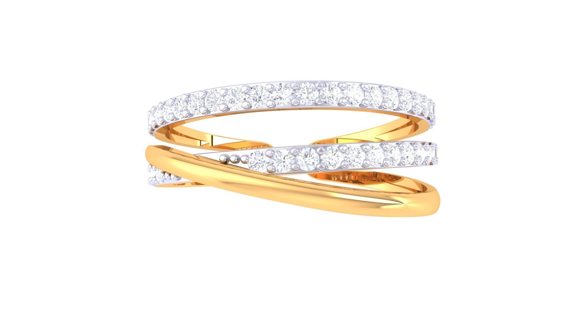 Engagement Double Band Ring 3dm STL OBJ FBX Renders Details 3D print model_3