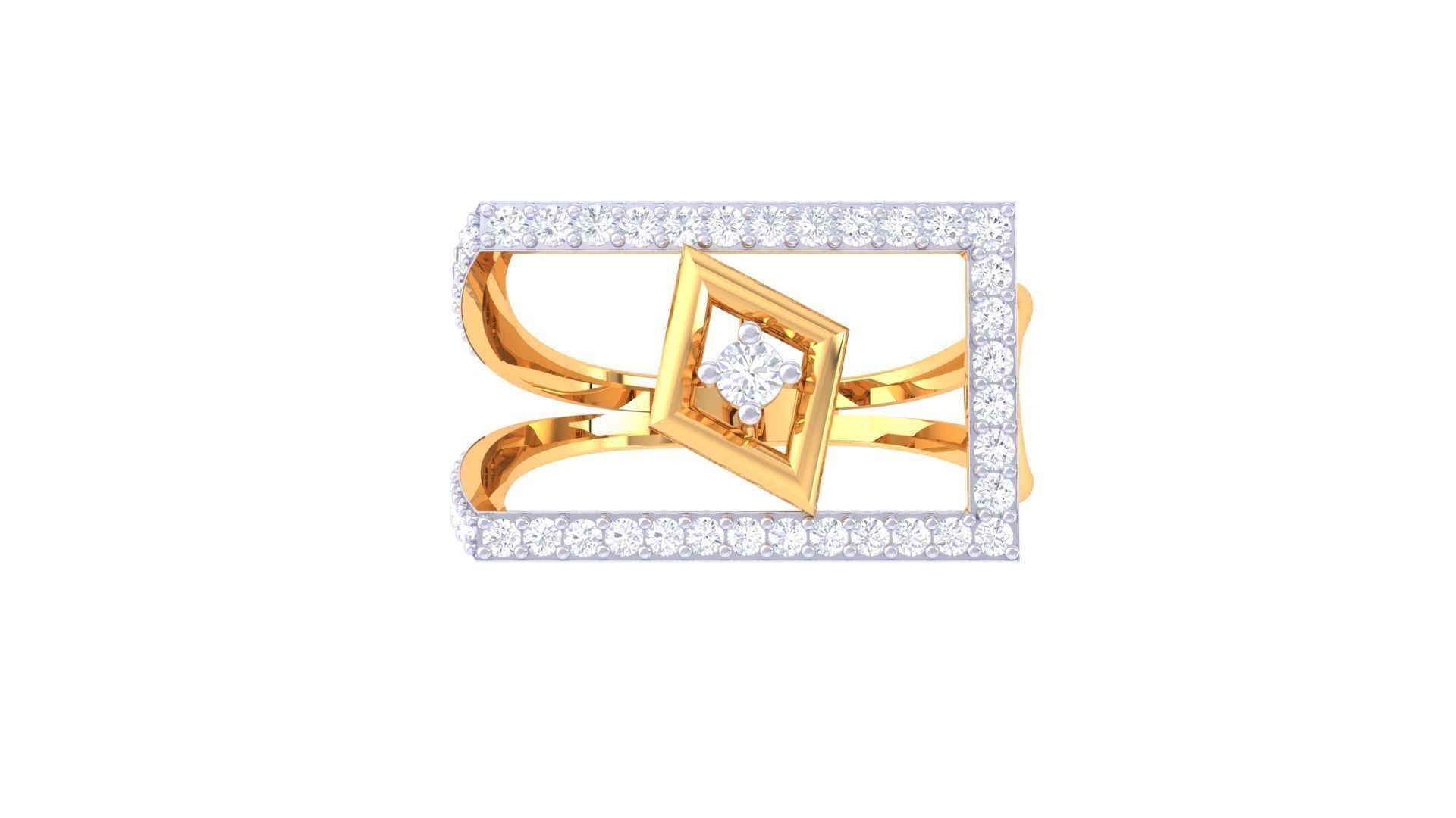 Engagement Double Band Ring 3dm STL OBJ FBX Renders Details 3D print model_3