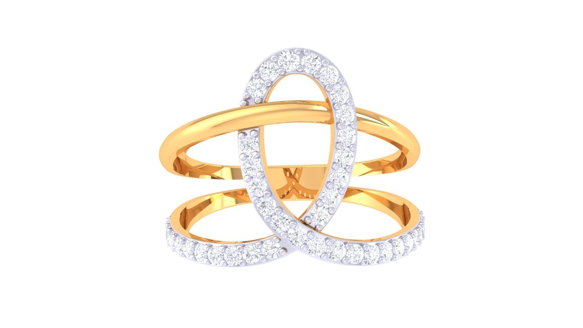 Engagement Double Band Ring 3dm STL OBJ FBX Renders Details 3D print model_3