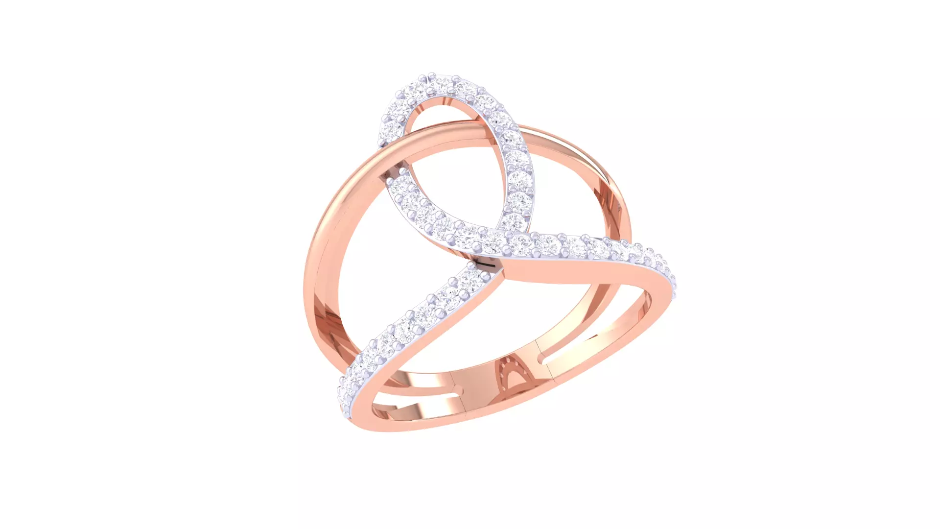 Engagement Double Band Ring 3dm STL OBJ FBX Renders Details 3D print model_0