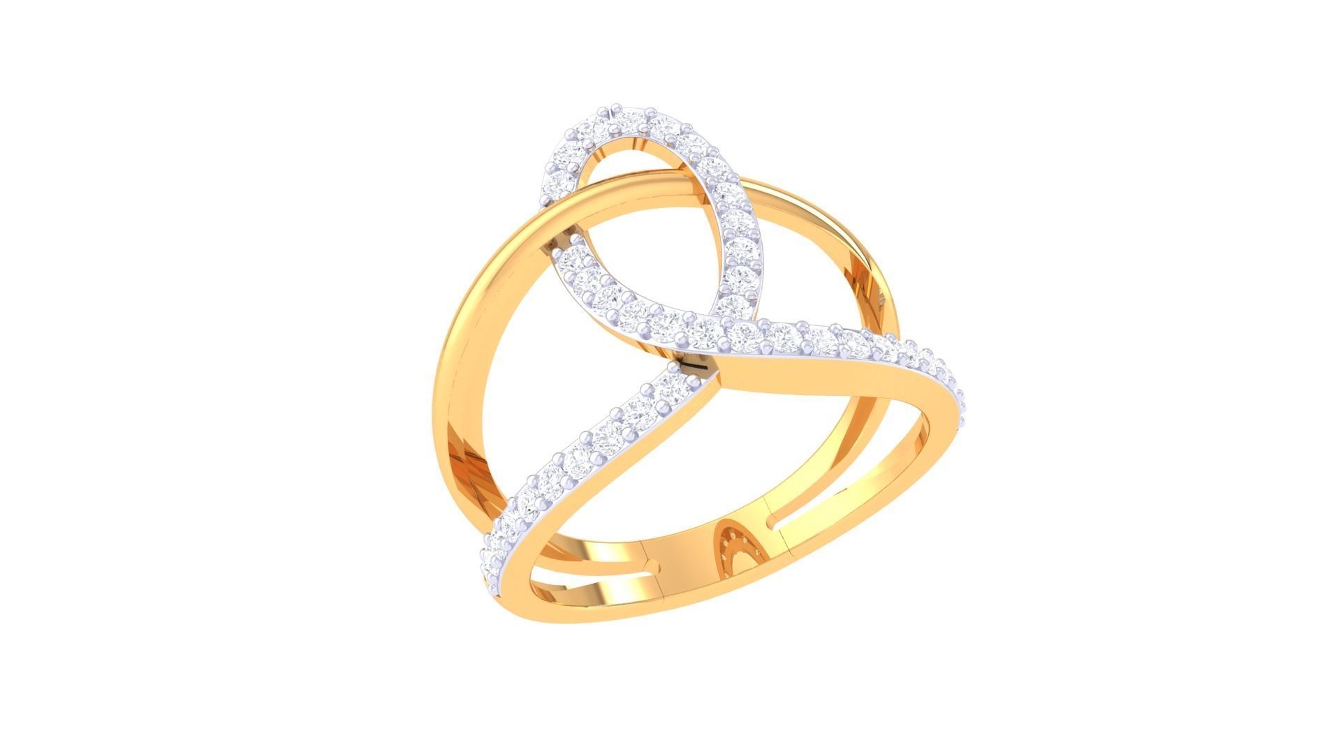 Engagement Double Band Ring 3dm STL OBJ FBX Renders Details 3D print model_2