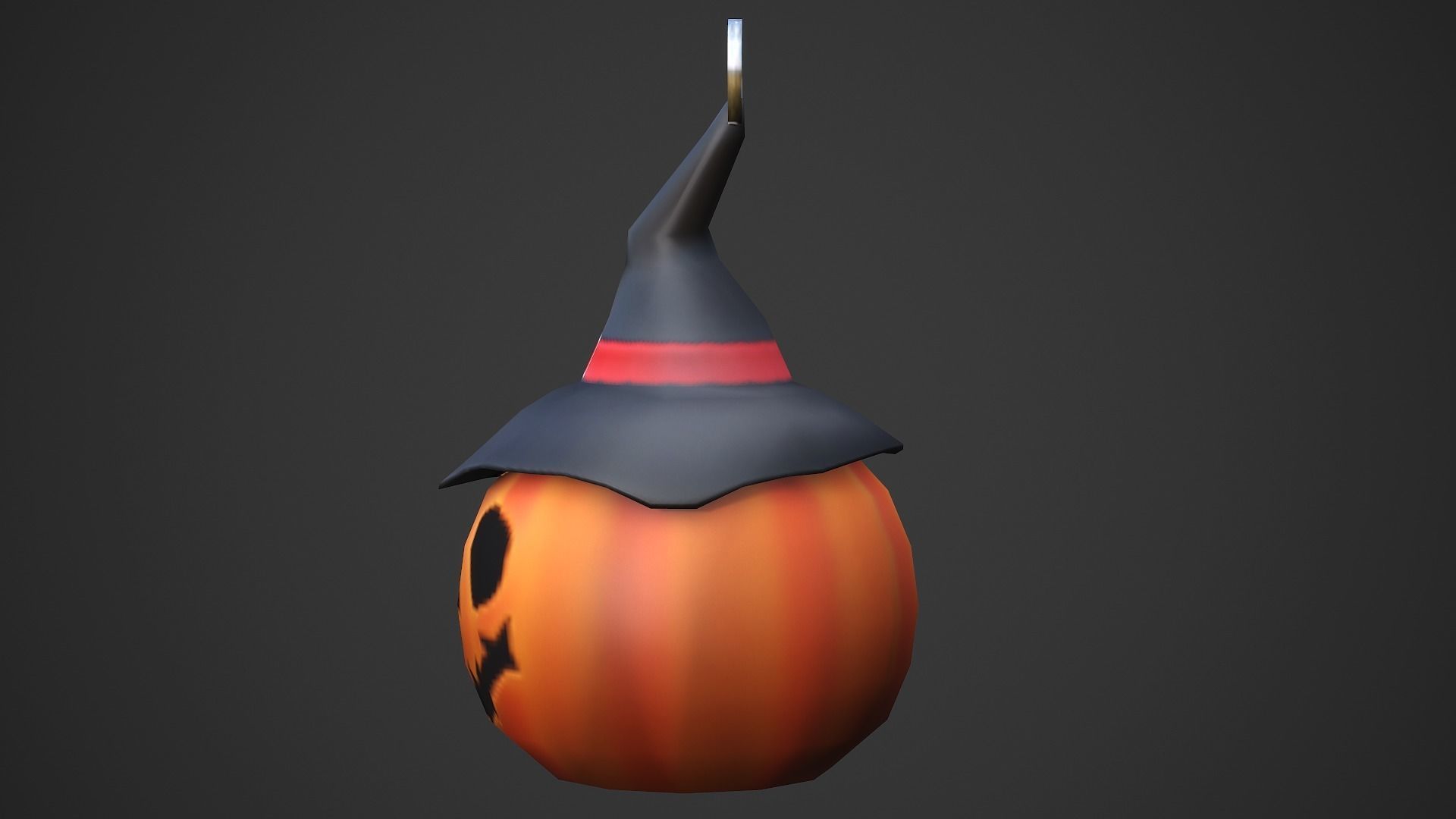 Halloween Pumpkin Weapon Charm - Low Poly Game Ready Low-poly 3D model_9