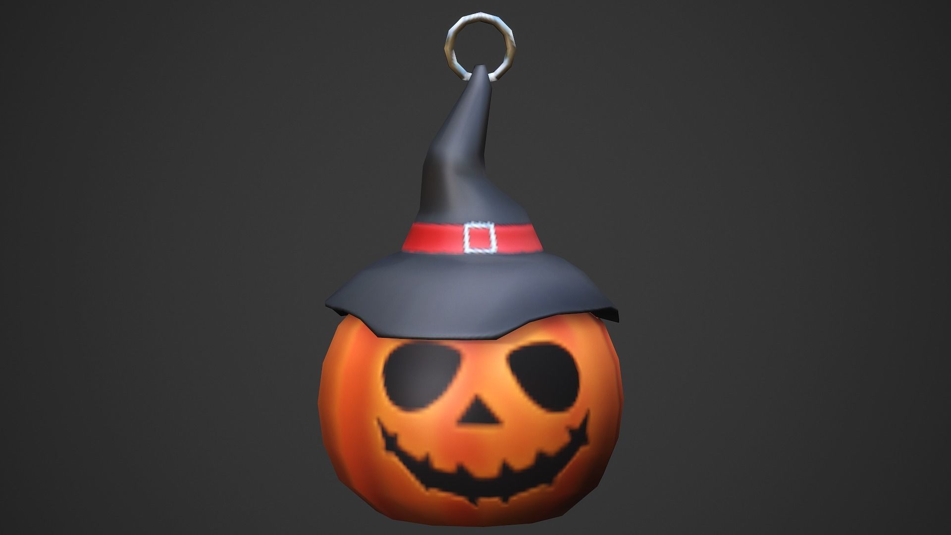 Halloween Pumpkin Weapon Charm - Low Poly Game Ready Low-poly 3D model_8