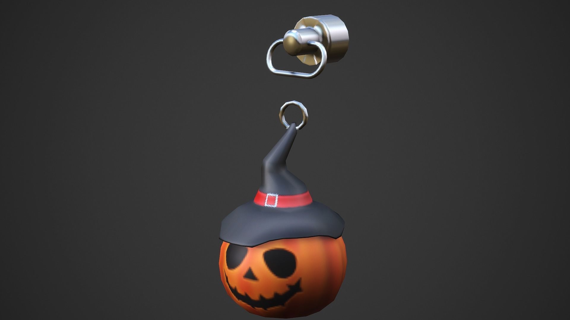 Halloween Pumpkin Weapon Charm - Low Poly Game Ready Low-poly 3D model_5