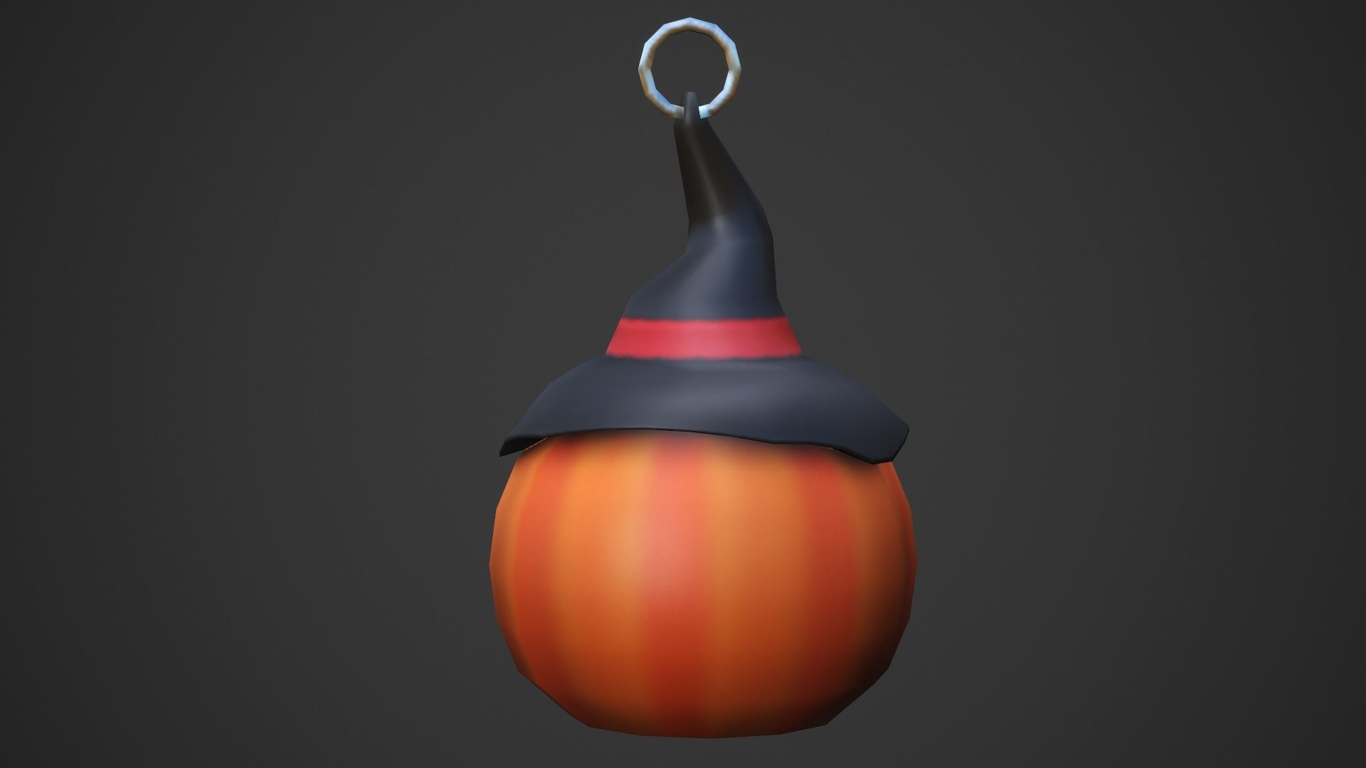 Halloween Pumpkin Weapon Charm - Low Poly Game Ready Low-poly 3D model_10