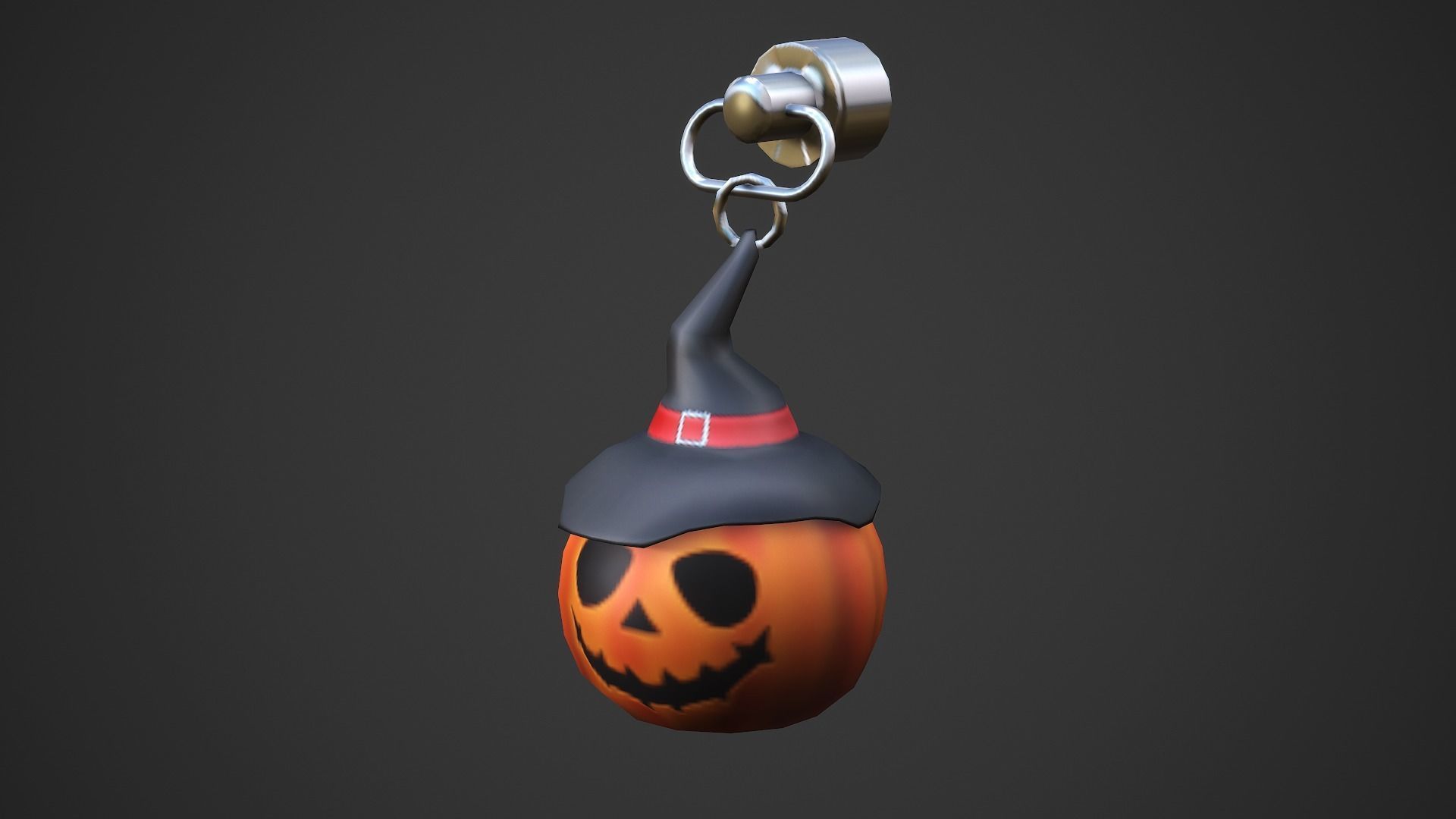 Halloween Pumpkin Weapon Charm - Low Poly Game Ready Low-poly 3D model_4