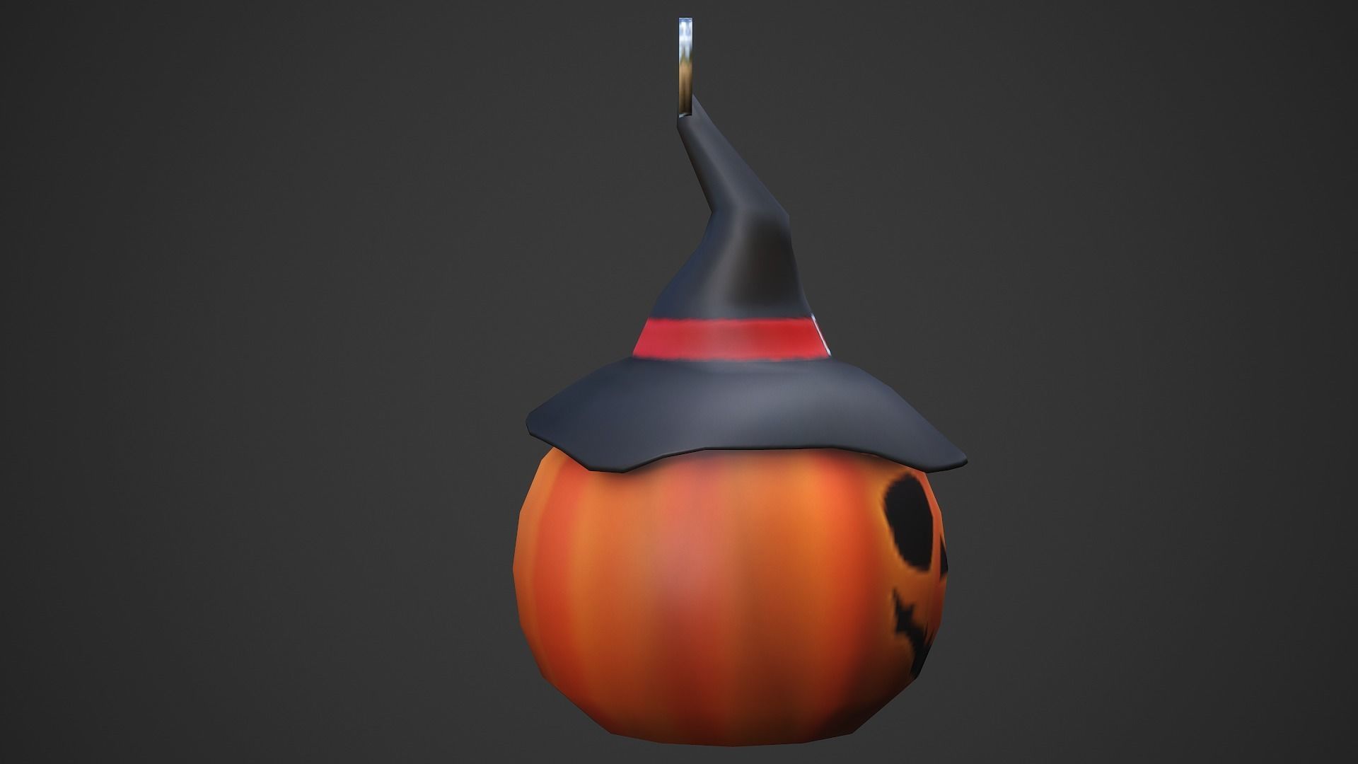 Halloween Pumpkin Weapon Charm - Low Poly Game Ready Low-poly 3D model_11