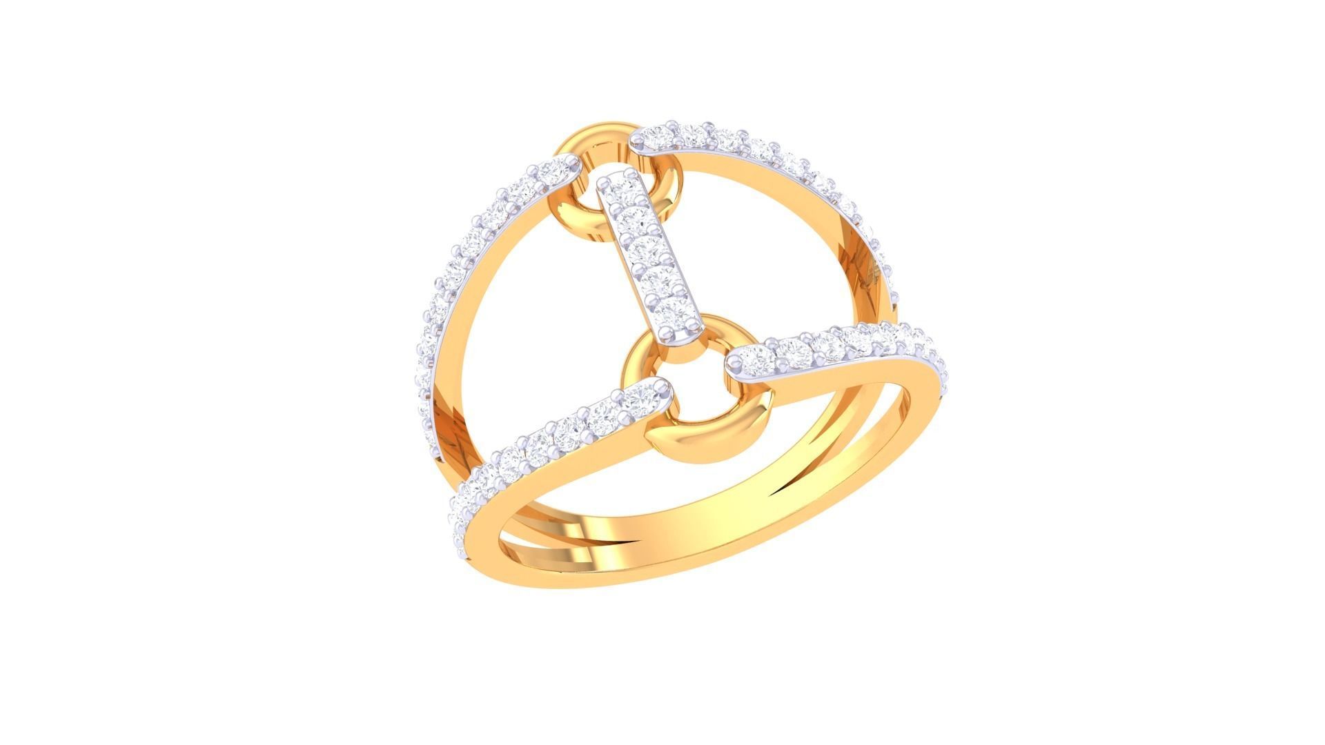 Engagement Double Band Ring 3dm STL OBJ FBX Renders Details 3D print model_2