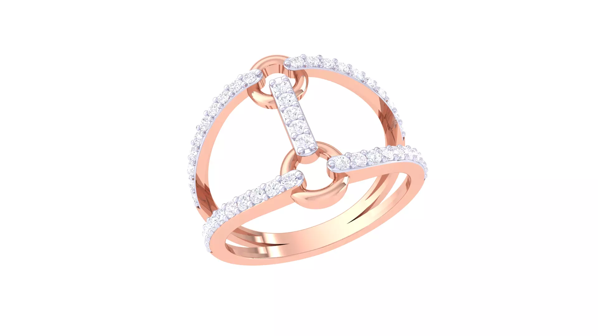 Engagement Double Band Ring 3dm STL OBJ FBX Renders Details 3D print model_0