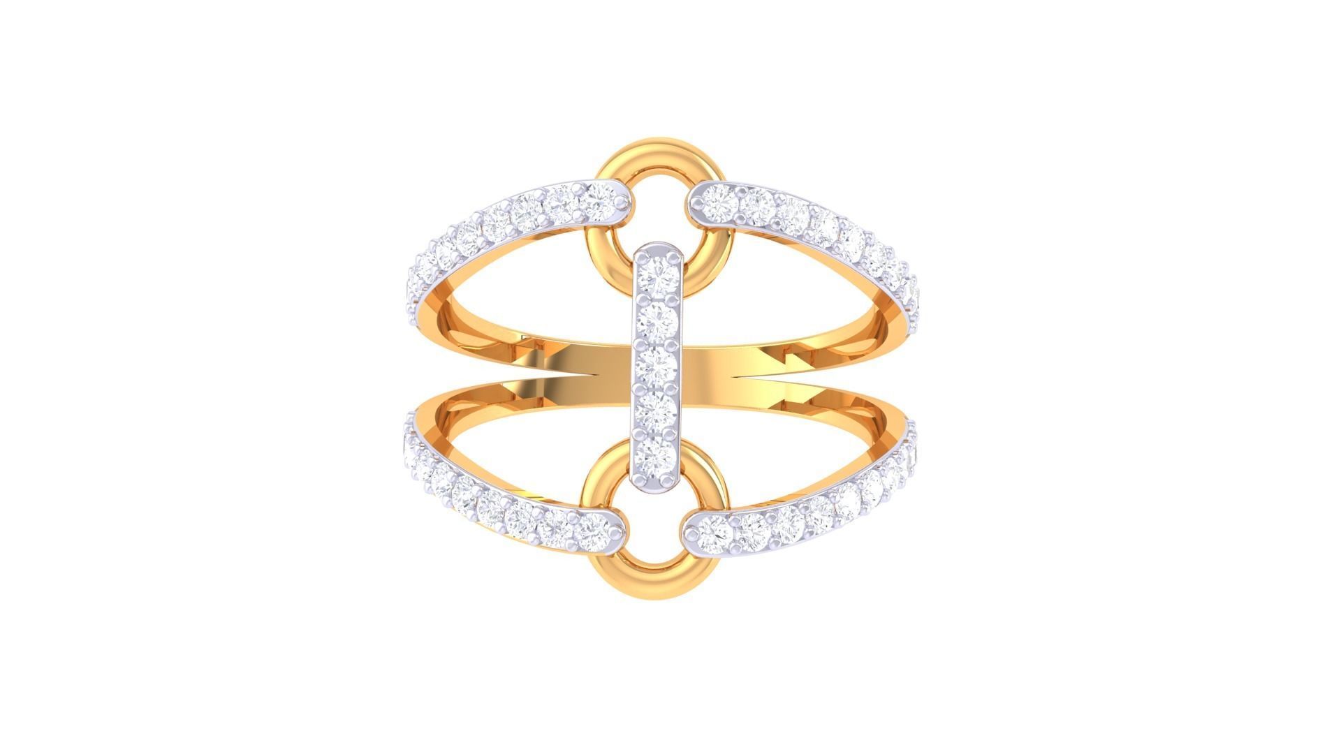 Engagement Double Band Ring 3dm STL OBJ FBX Renders Details 3D print model_3