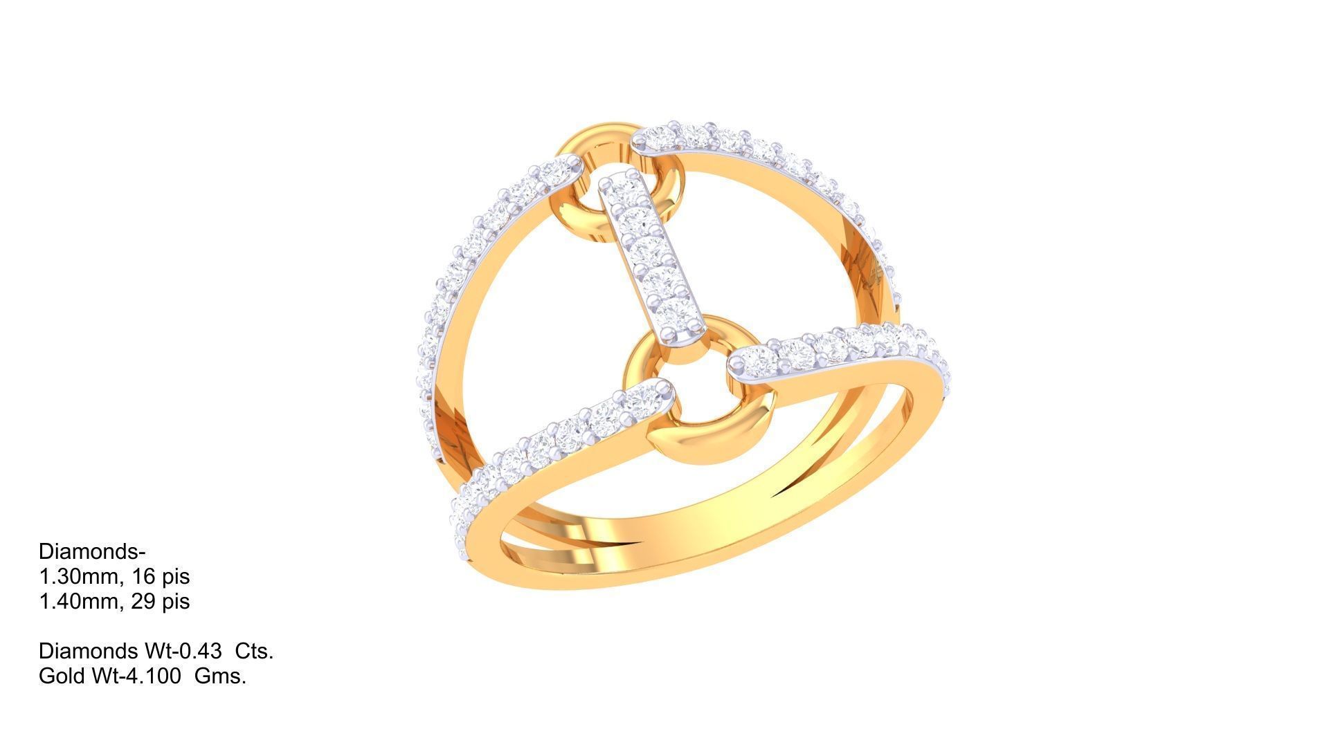 Engagement Double Band Ring 3dm STL OBJ FBX Renders Details 3D print model_1