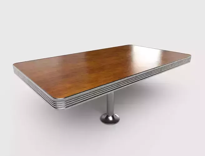 Retro Diner Table - Vintage Cafe Table Gameready Low-poly 3D model