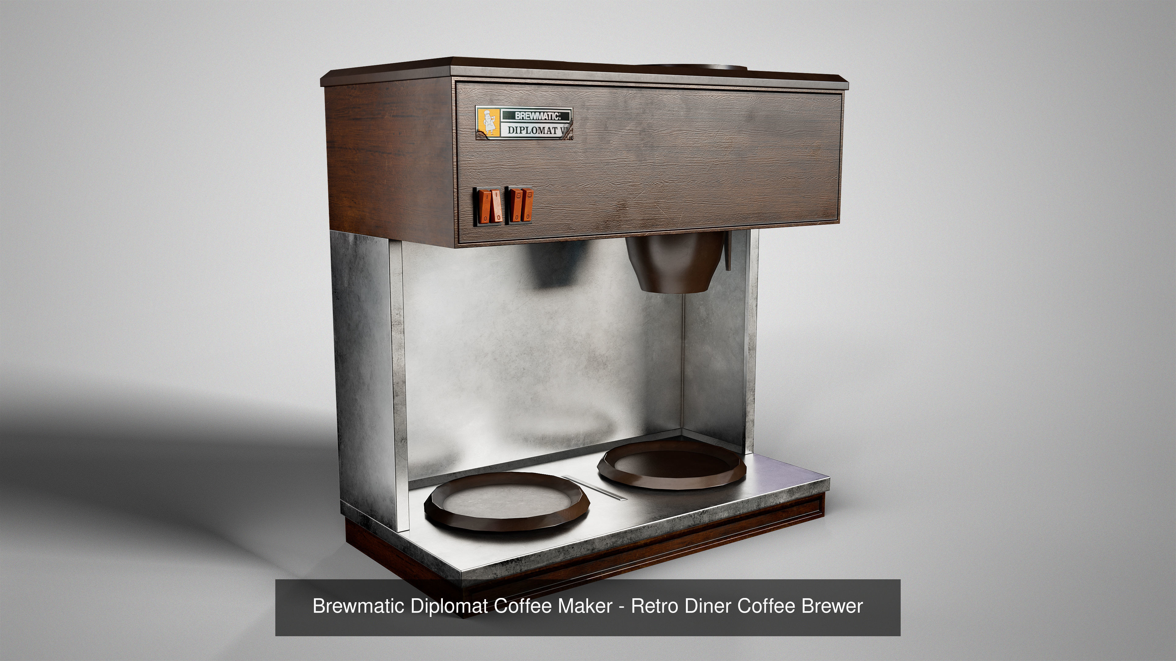 Brewmatic Diplomat Coffee Maker and Handle Glass Plastic Pot 3D Model Collection_1