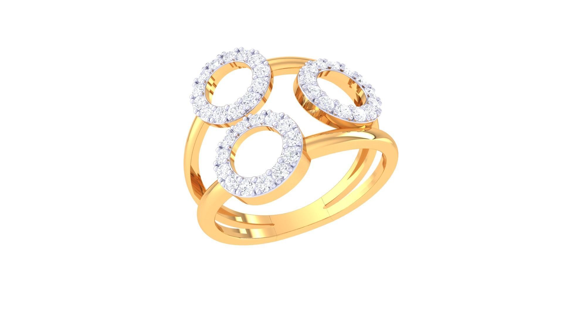 Engagement Double Band Ring 3dm STL OBJ FBX Renders Details 3D print model_2