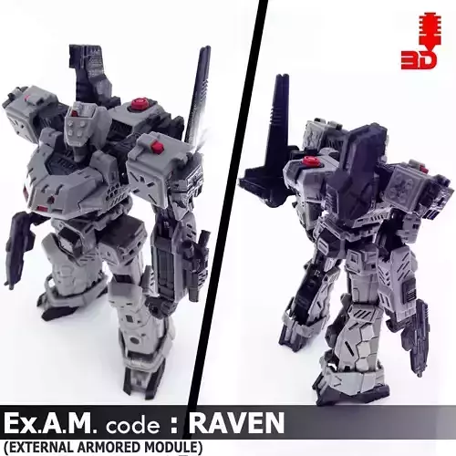 ARMORED CORE LAST RAVEN MECHA 3DPRINT ARTICULATED ACTION FIGURE 3D print model