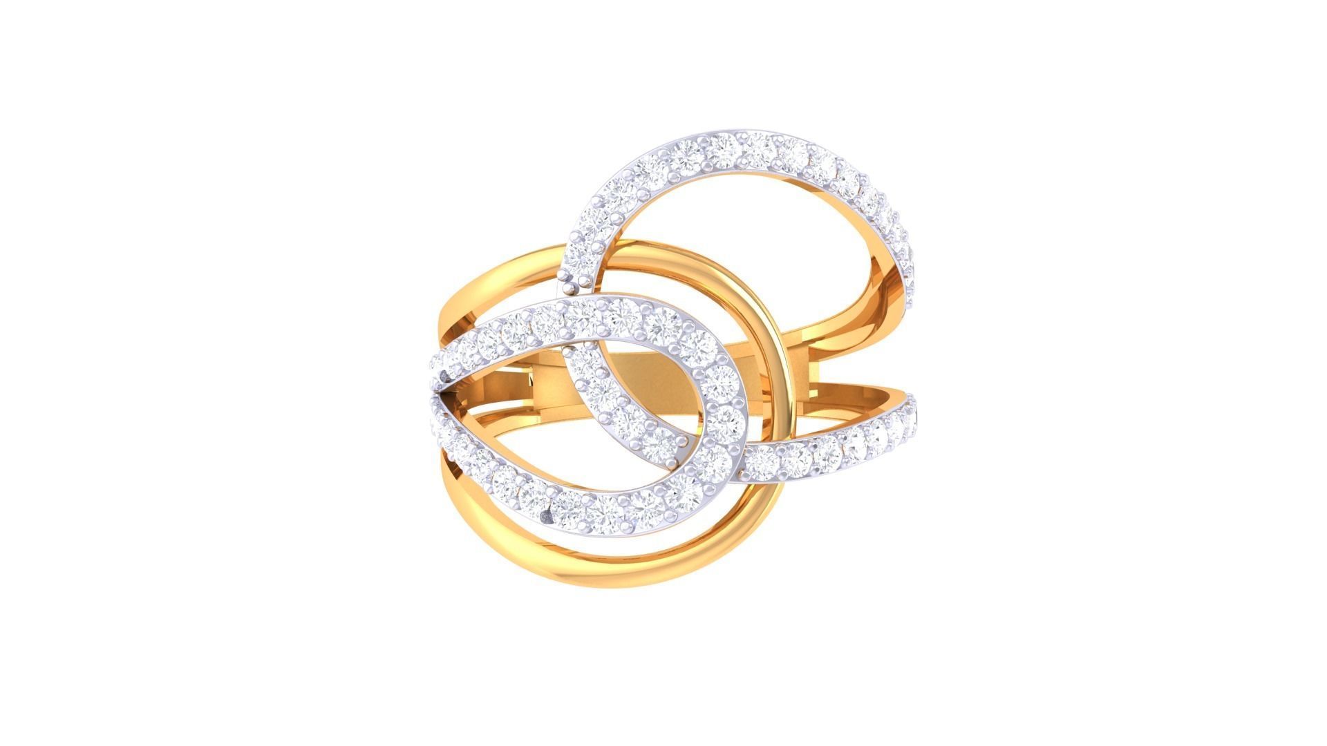 Engagement Double Band Ring 3dm STL OBJ FBX Renders Details 3D print model_3