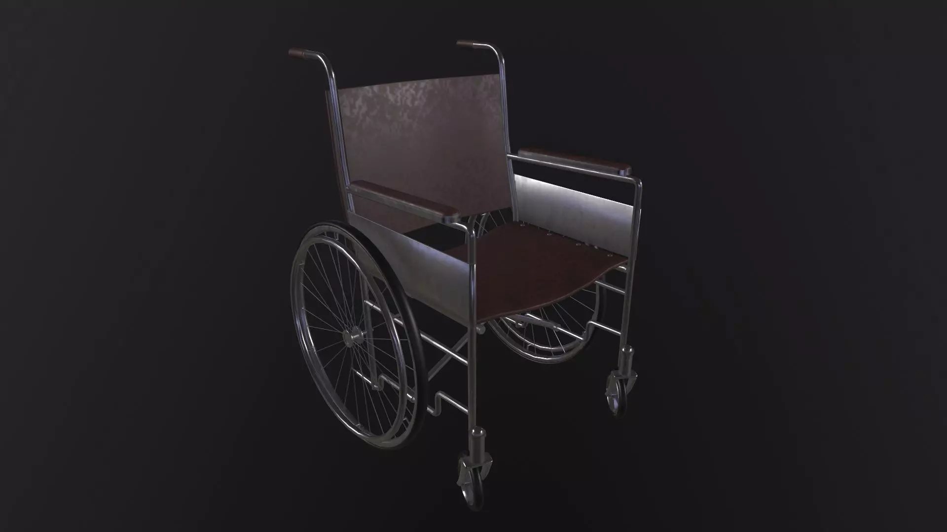 Wheelchair 3D Model Low-poly 3D model_0