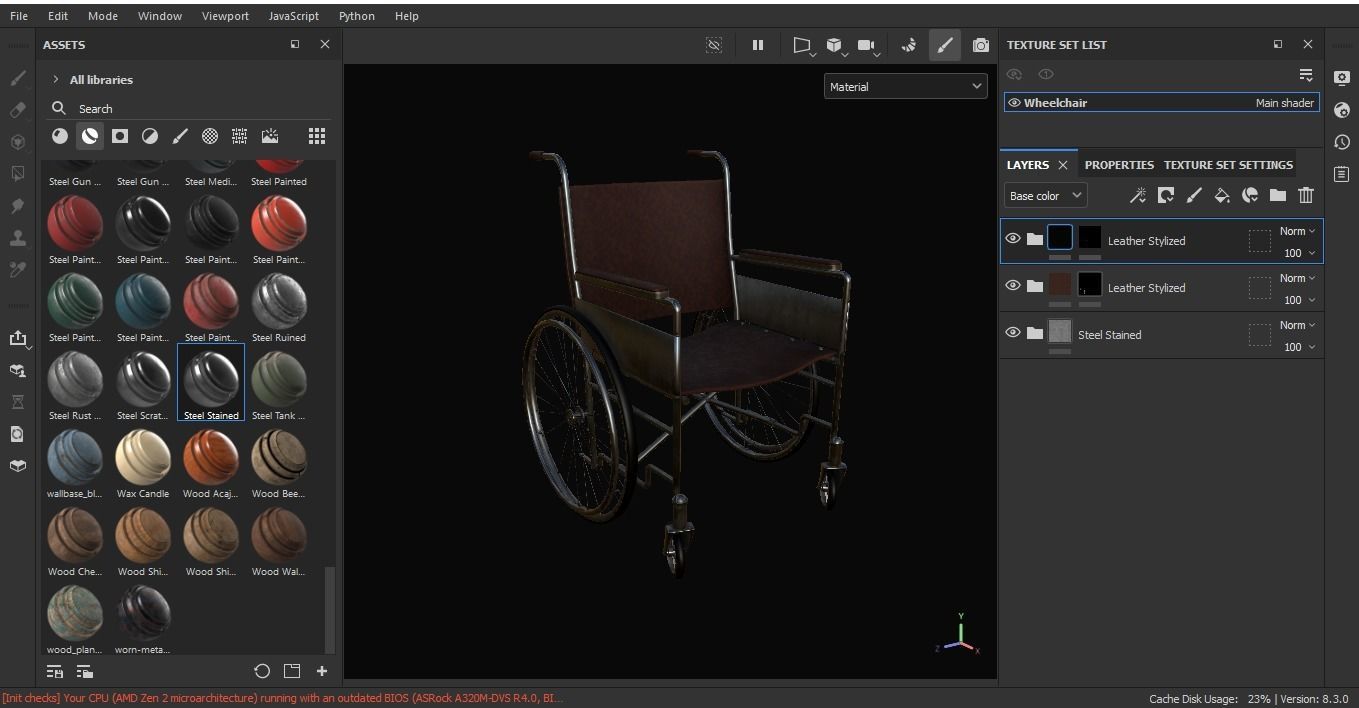Wheelchair 3D Model Low-poly 3D model_6