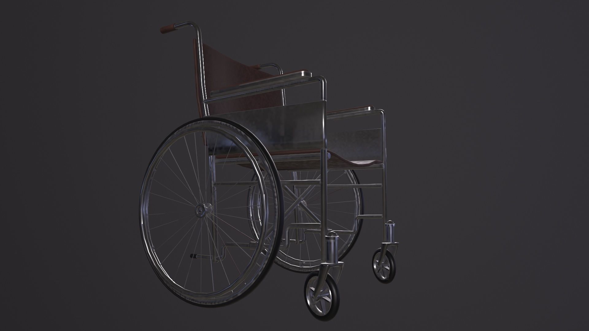 Wheelchair 3D Model Low-poly 3D model_3