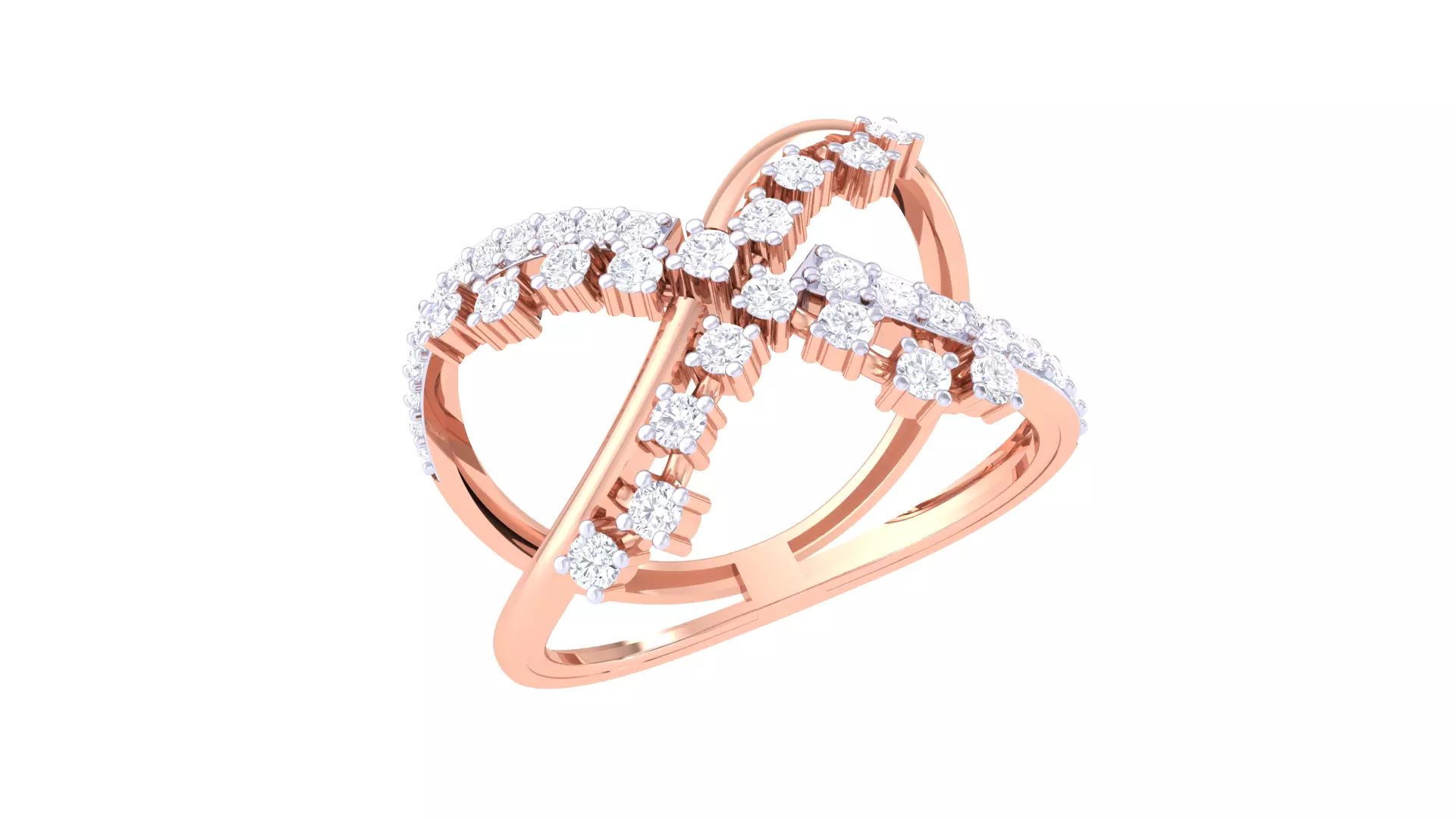 Engagement Double Band Ring 3dm STL OBJ FBX Renders Details 3D print model_0